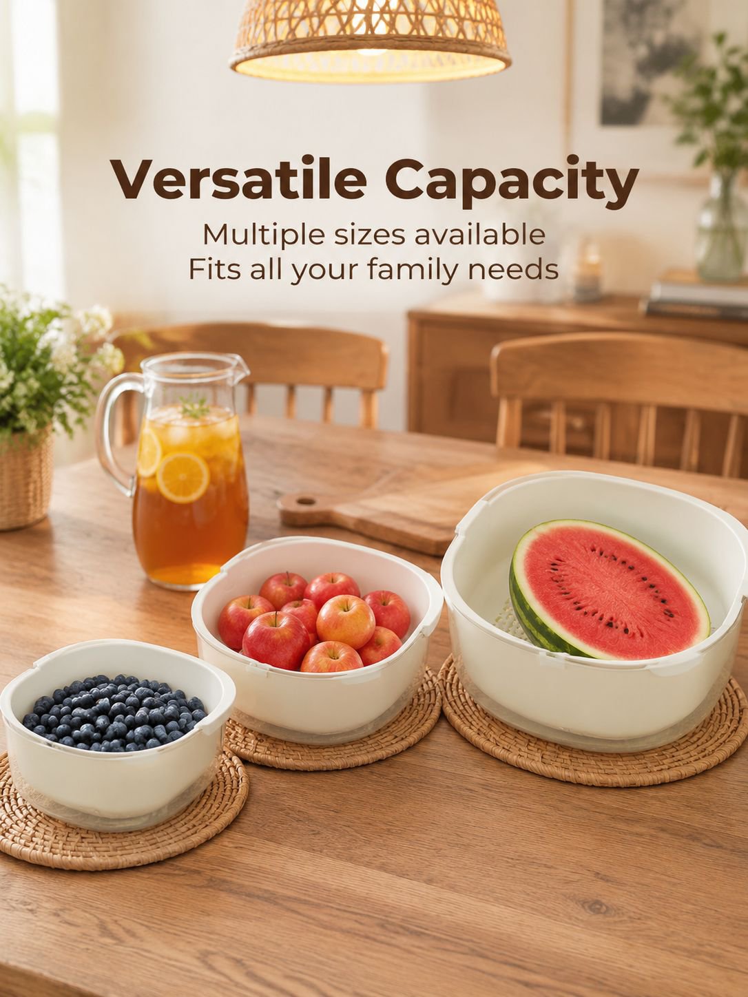Easy-to-use kitchen strainer for fruits and veggies