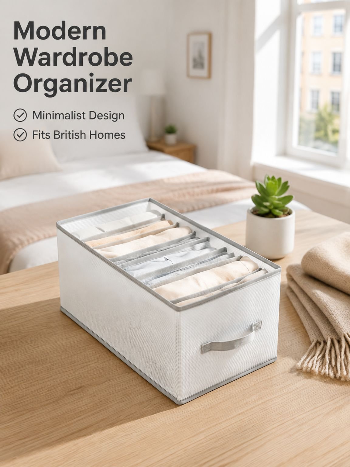 Transparent PP board washable wardrobe drawer organizer, underwear and panty compartment, large 8-co