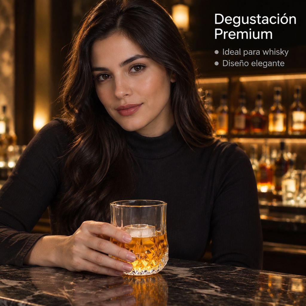 Vaso de Vidrio para Whisky y Cerveza Diseño Diamante para Bar KTV
