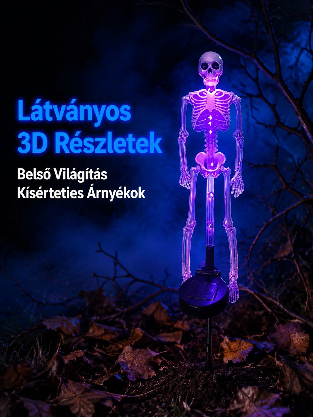 Napelemes koponya leszúrható lámpa
