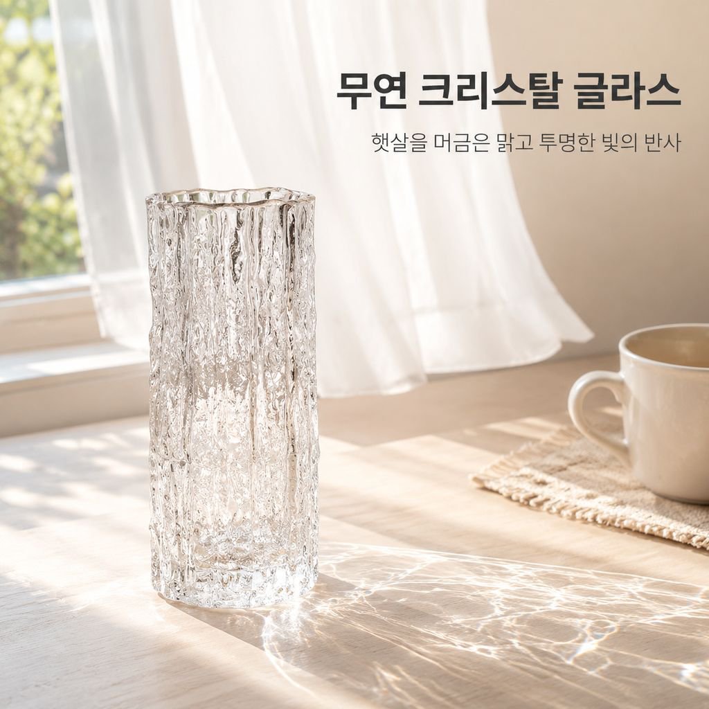 고급스러운 투명 유리 화병