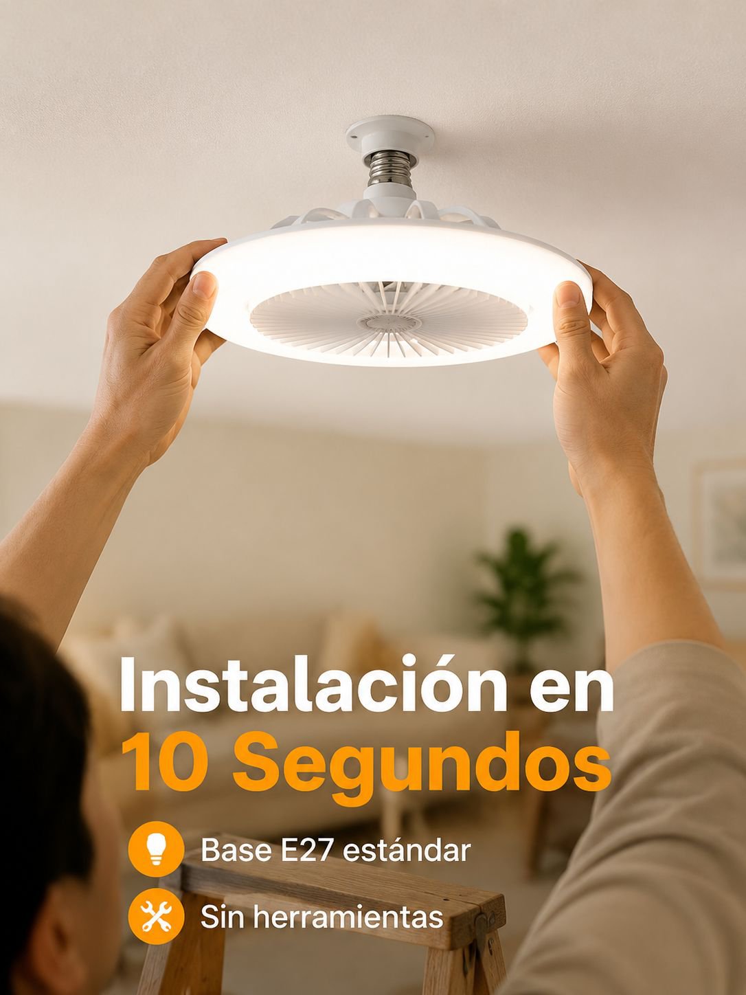 Ventilateur de plafond avec lampe E27