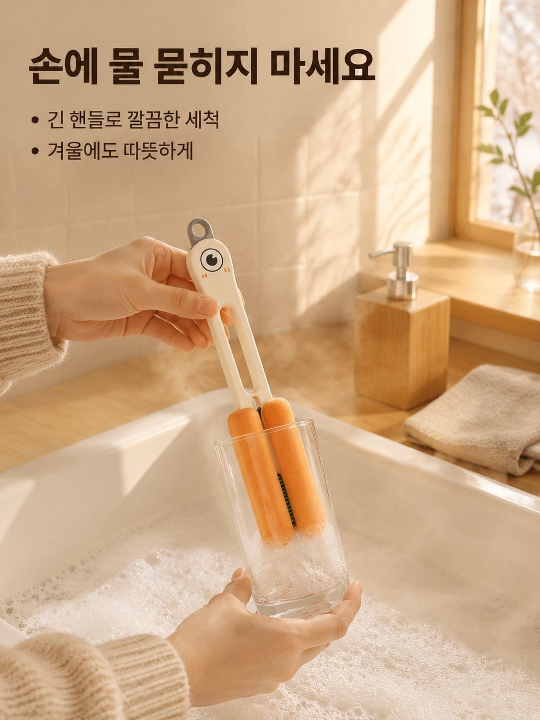 다기능 양면 긴 손잡이 컵 브러쉬