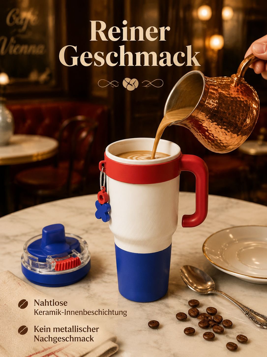 Stilvoller Thermobecher aus Edelstahl für warme und kalte Getränke