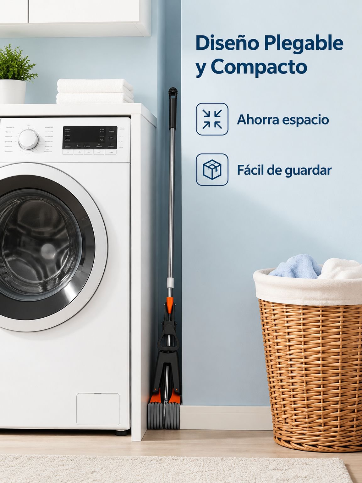 Mopa absorbente plegable para el hogar, exprimible y sin lavar a mano, para uso fácil