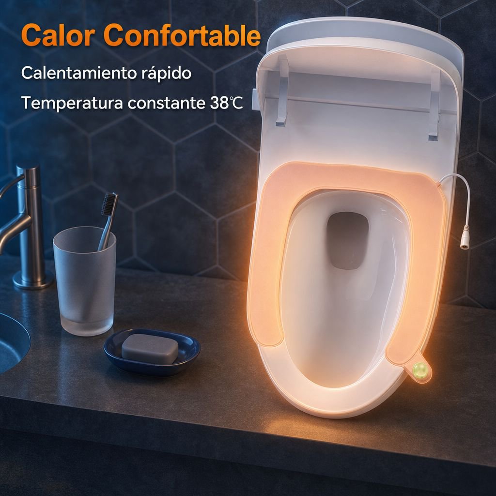 Funda de inodoro de alta gama para otoño e invierno, impermeable y calefactable para el hogar