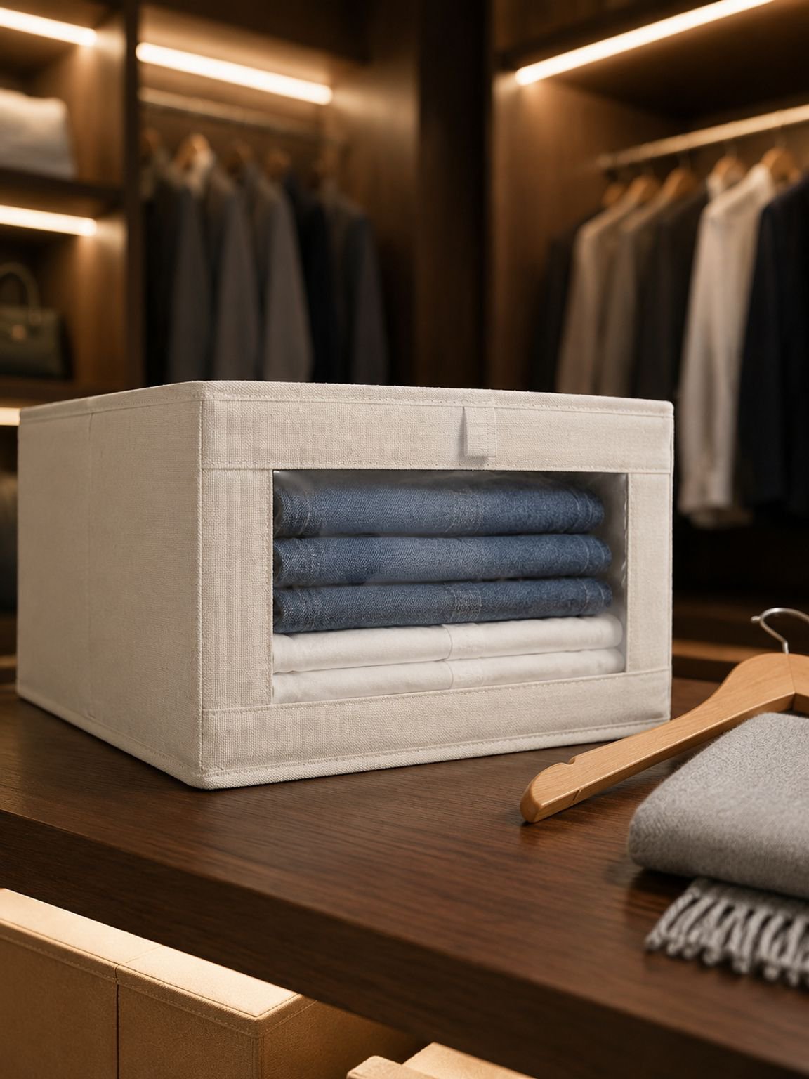 Caja ecológica para guardar ropa y accesorios
