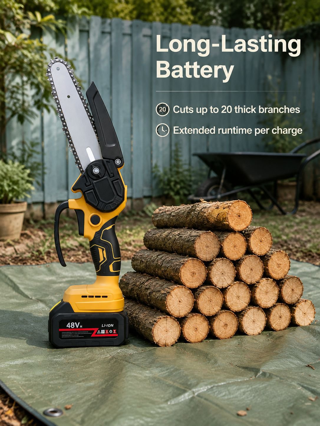 Compact 6-inch chainsaw suitable for pruning and trimming