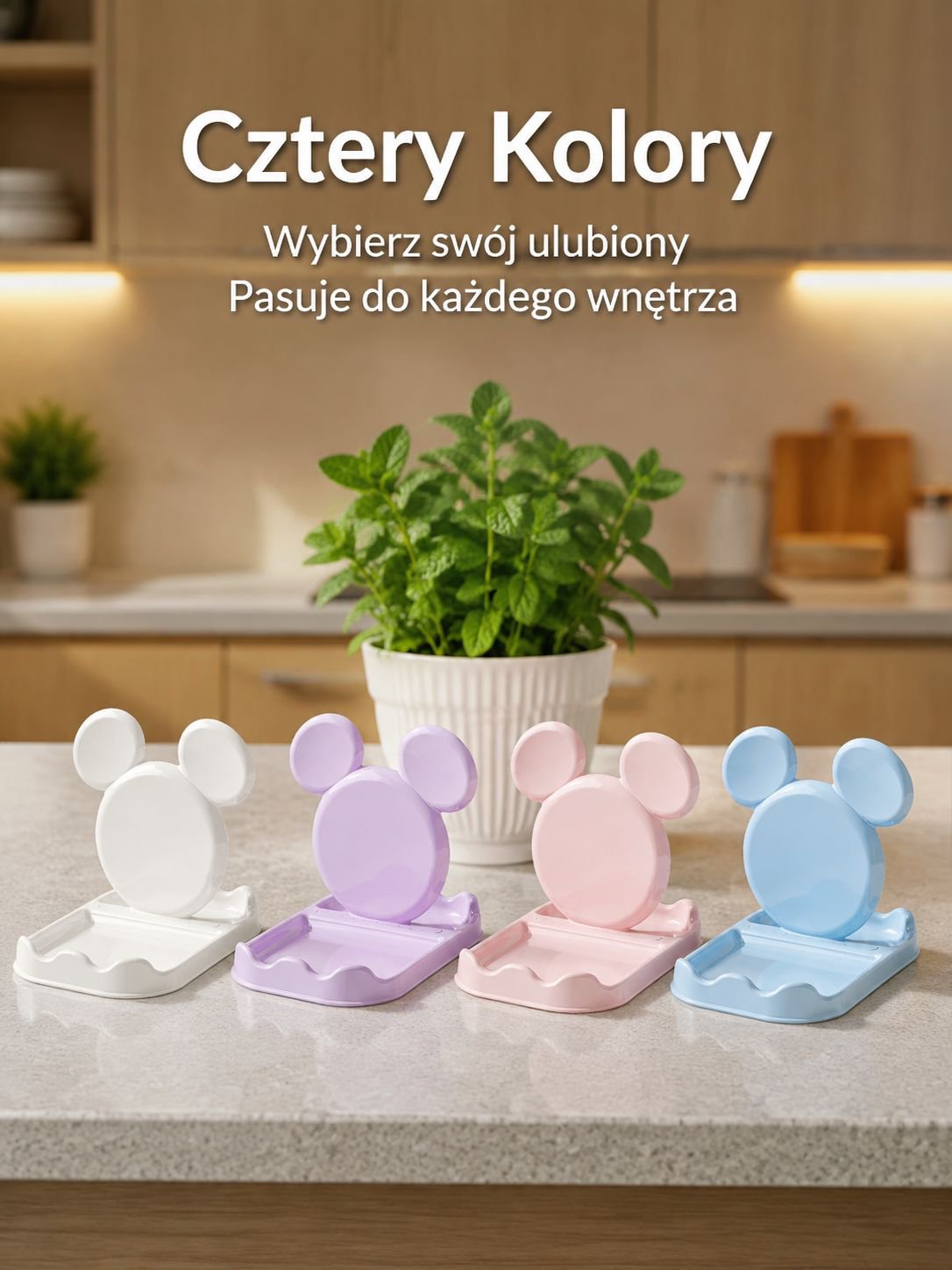 Uroczy stojak na pokrywki w stylu kreskówkowym, antybakteryjny i przeciwgrzybiczy