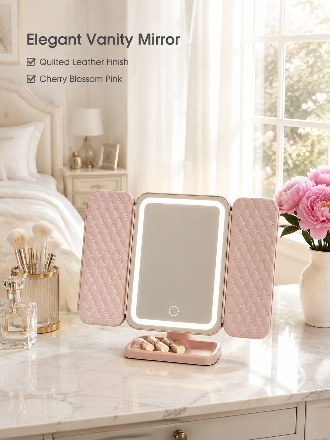 Modern Simple Double-Open Dressing Mirror for Women Bedroom