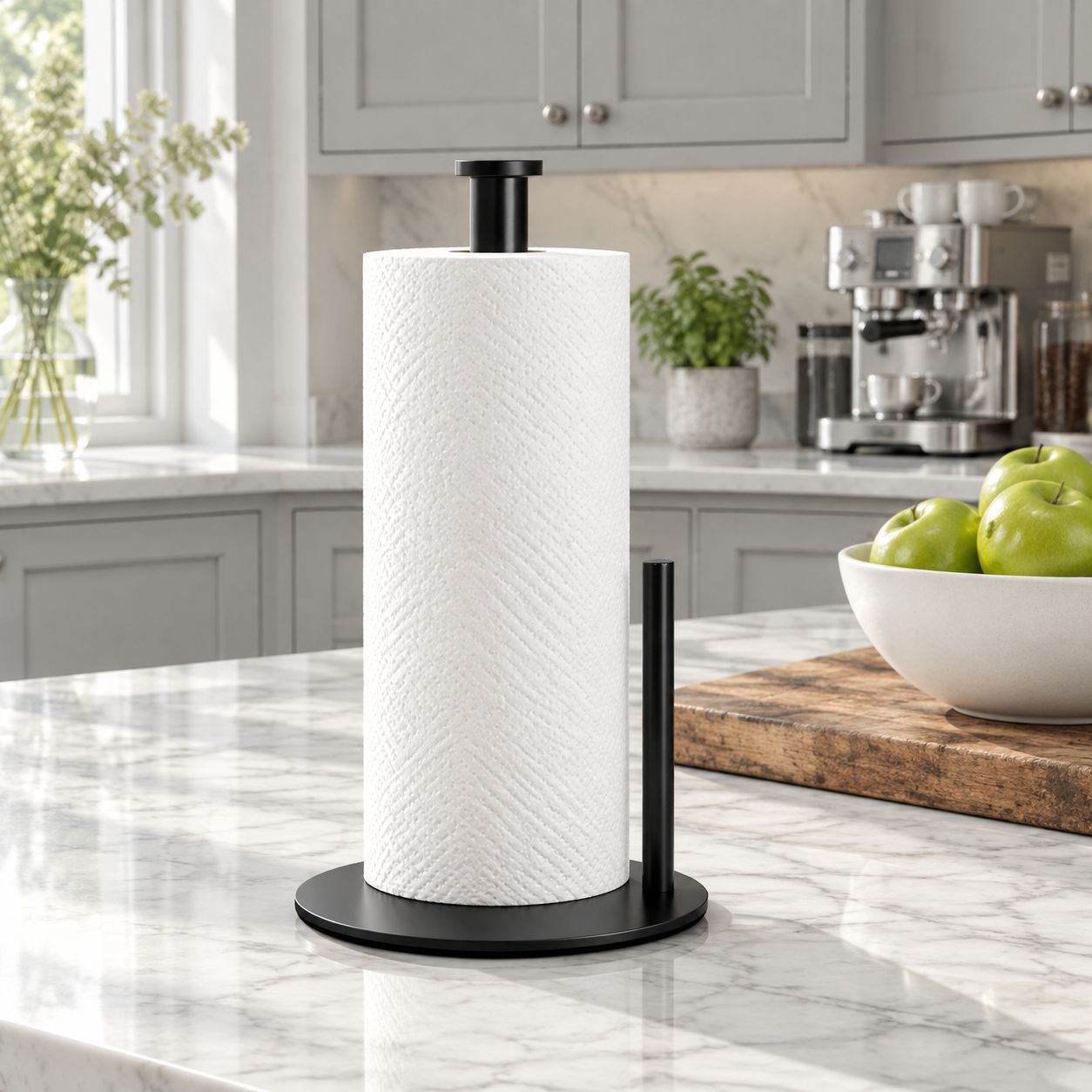 Desktop Stainless Steel Paper Towel Roll Holder for Kitchen