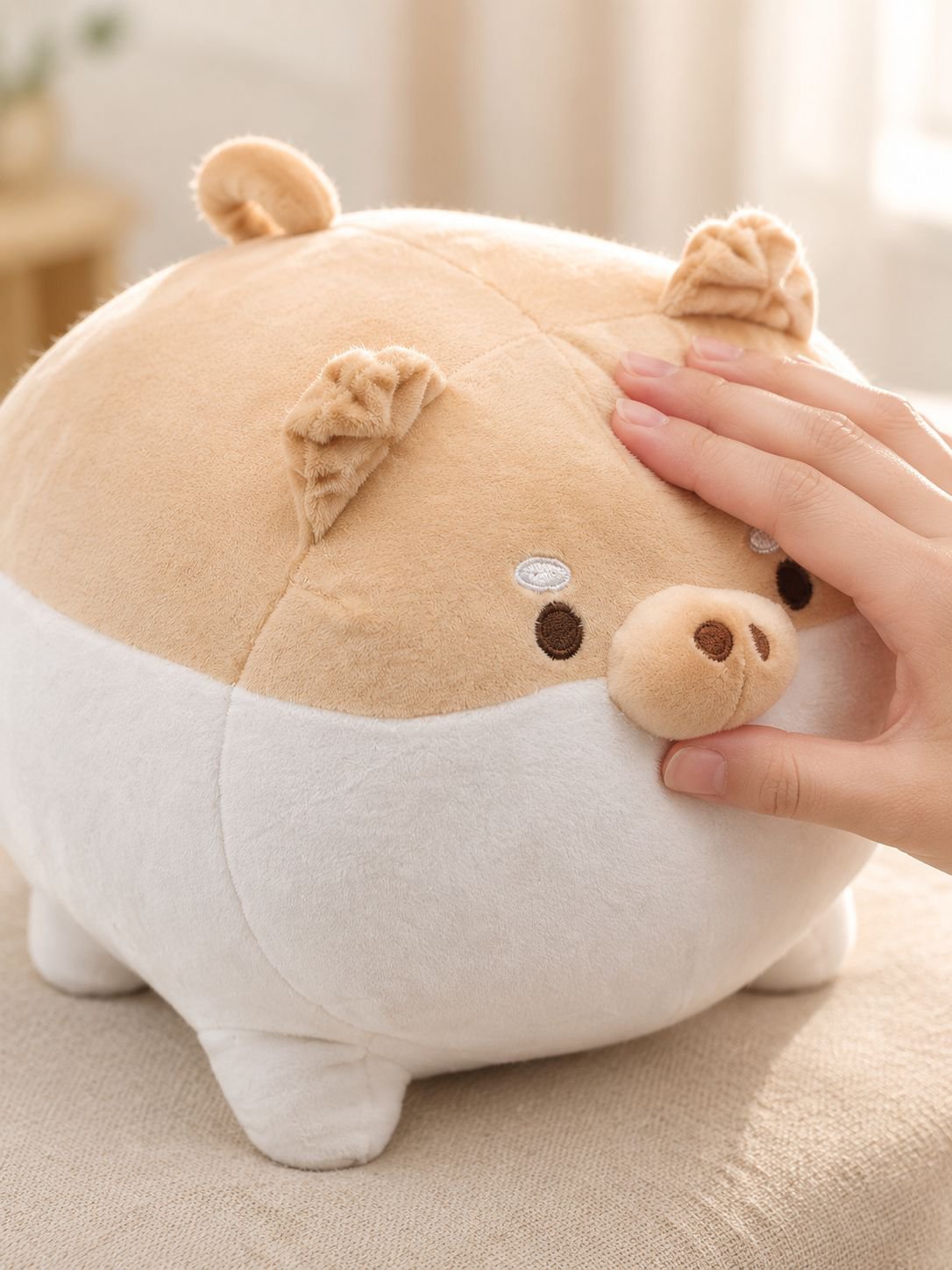Cojín de cerdito rosa ideal para dormir