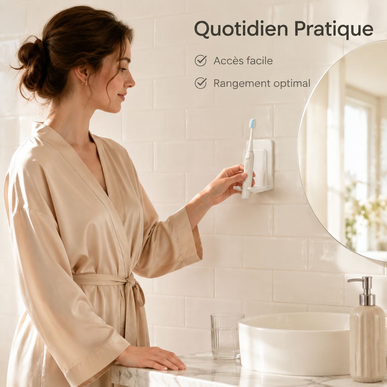 Porte-brosse à dents sans perçage