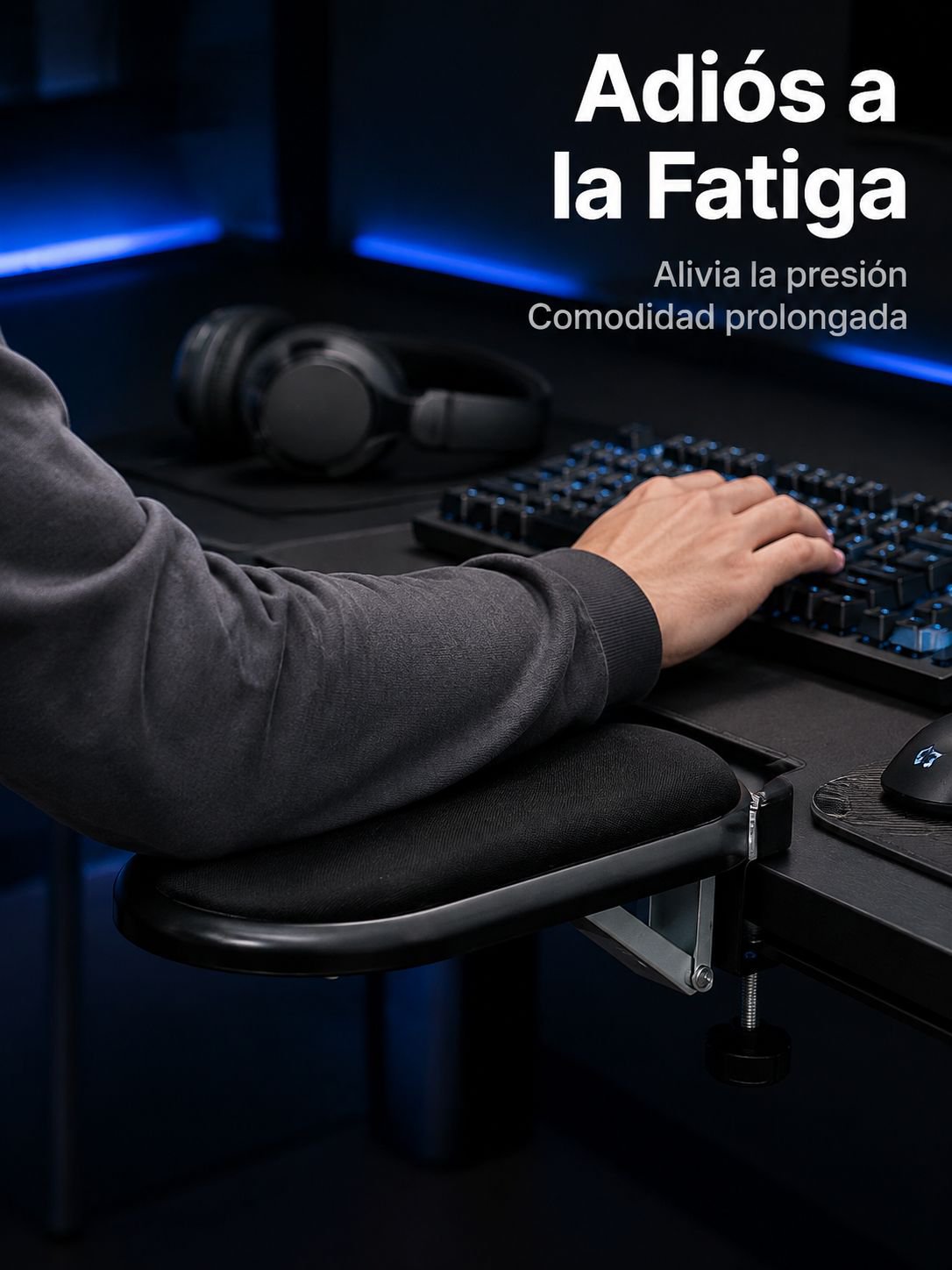 Soporte de muñeca y brazo para escritorio, reposabrazos y reposamuñecas