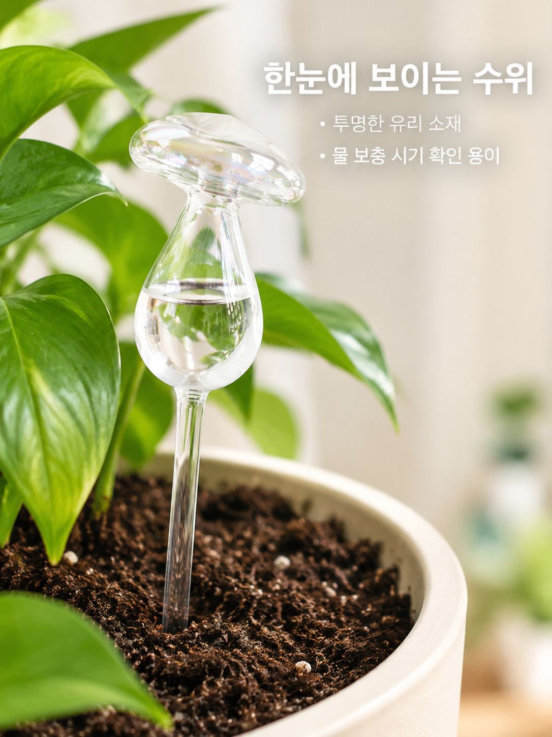 실내 식물에 적합한 원형 유리 식물 물주기 볼 가정용 실내 식물 자동 물주기