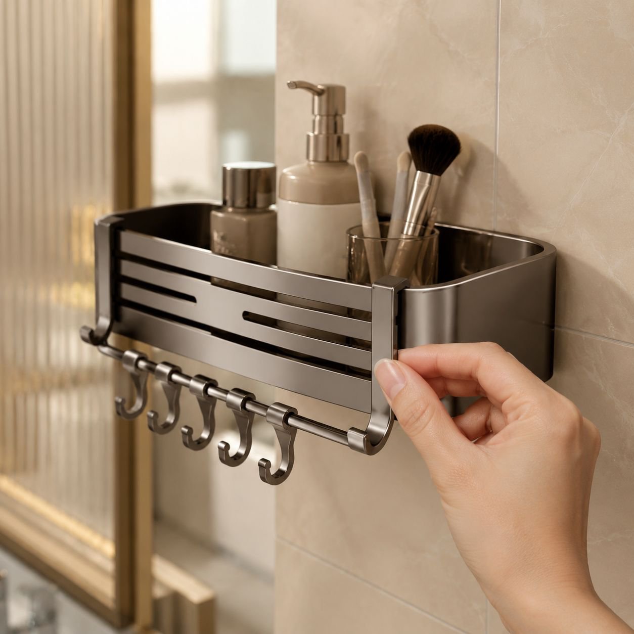 JMY rustproof bathroom storage shelf close-up