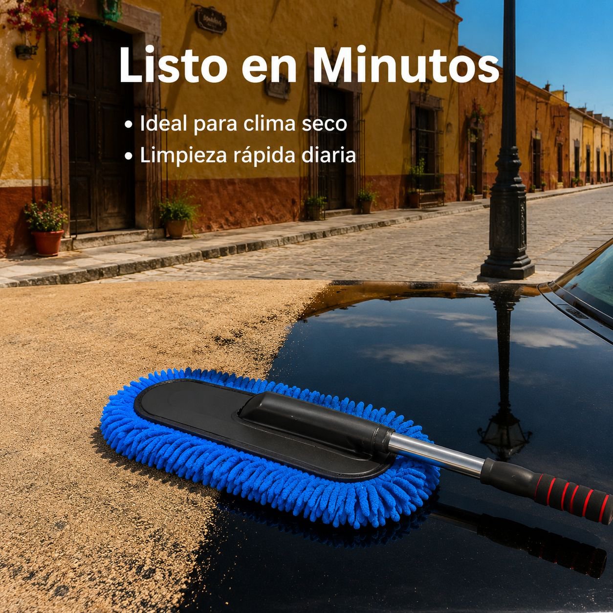 Cepillo de limpieza de coche con mopa de cera telescópica