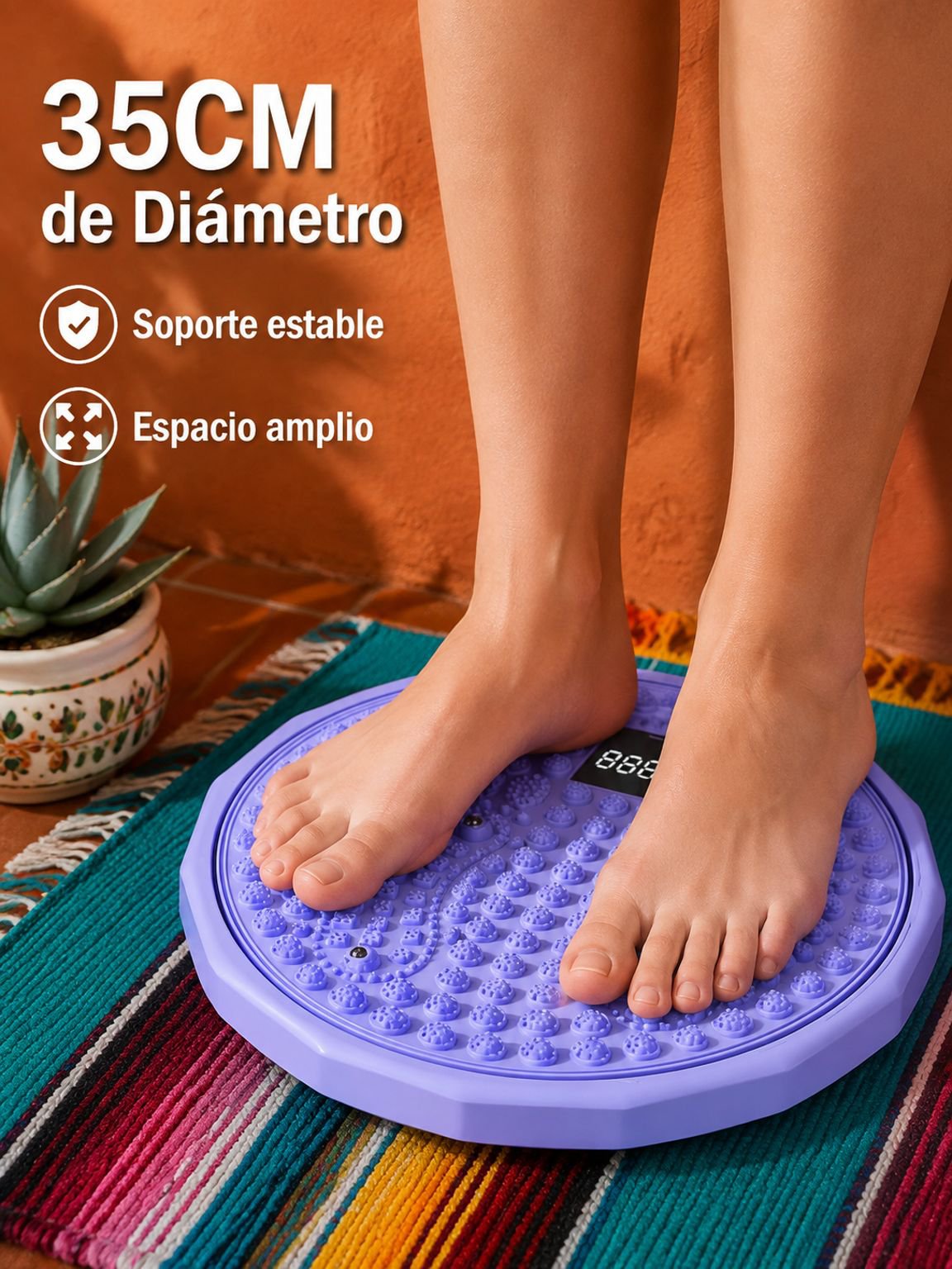 Disco multifuncional inteligente con pantalla digital, disco magnético para presión y masaje de pies