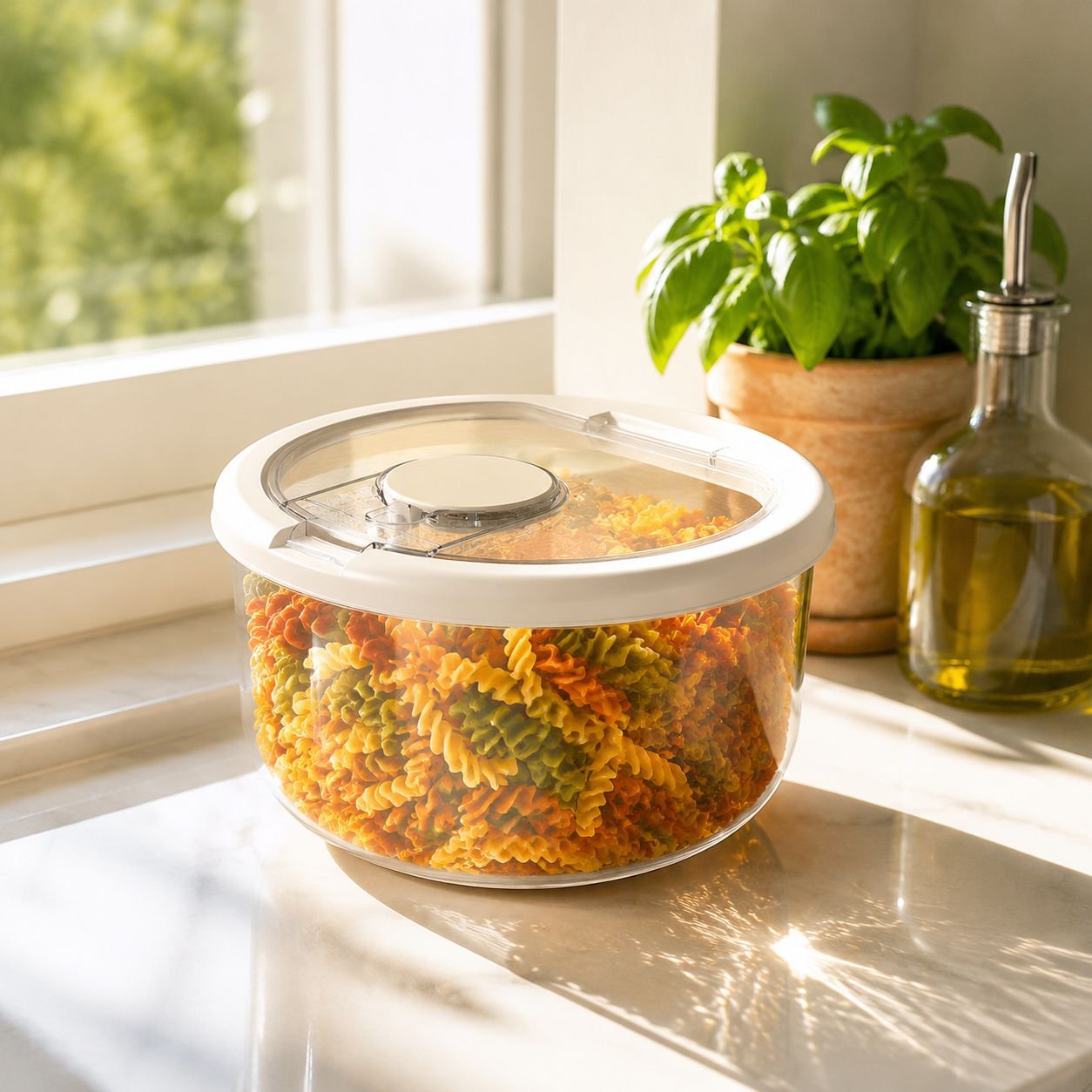Transparent insect-proof food storage bin