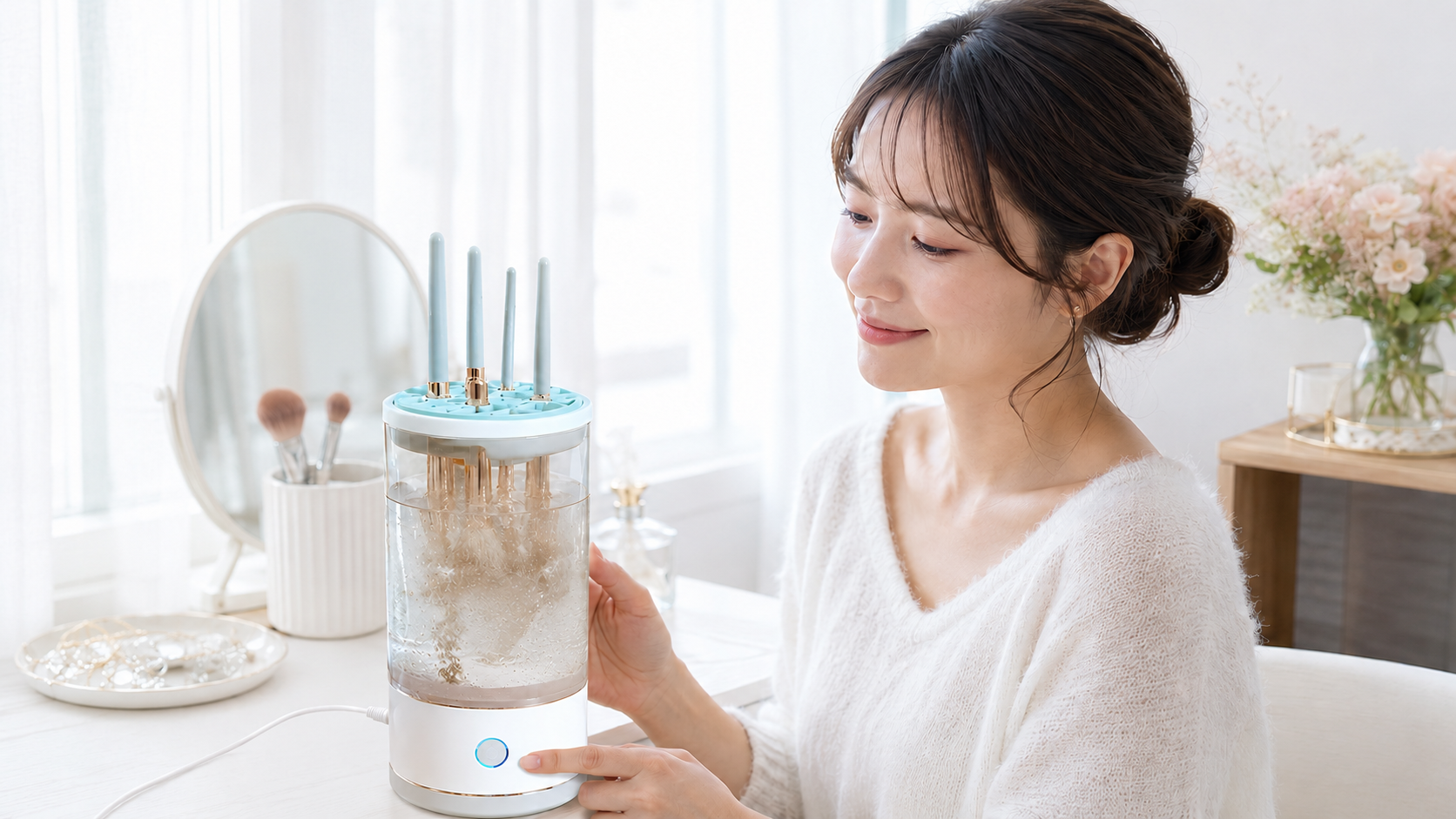 毎日使うメイクブラシを、気軽にすっきりお手入れ