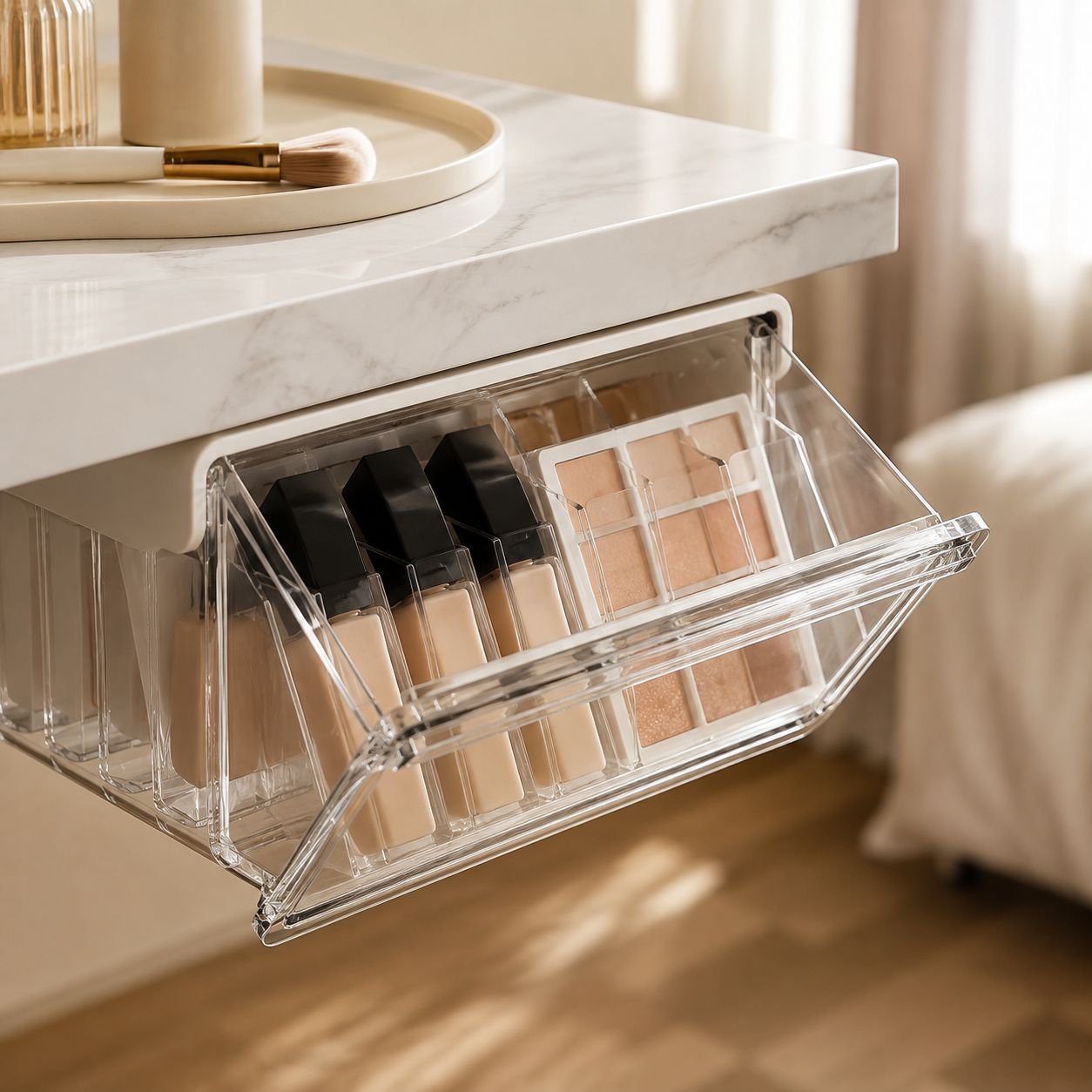 33 degree tilted storage box for easy access