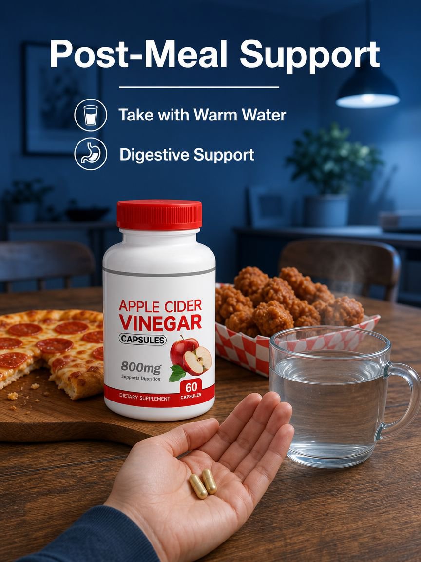 Organic Apple Cider Vinegar Dietary Supplement Capsules