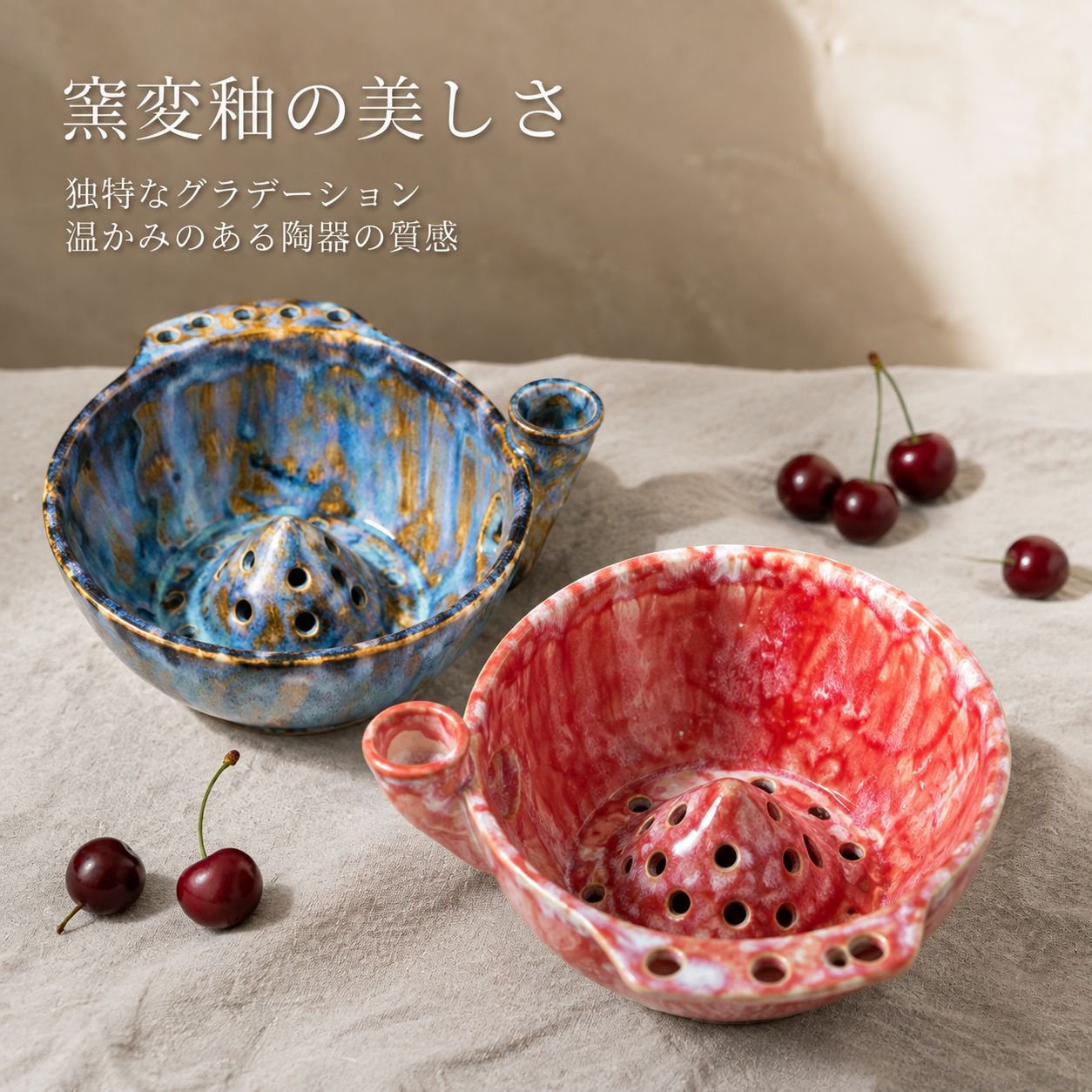 陶器製のフルーツバスケット