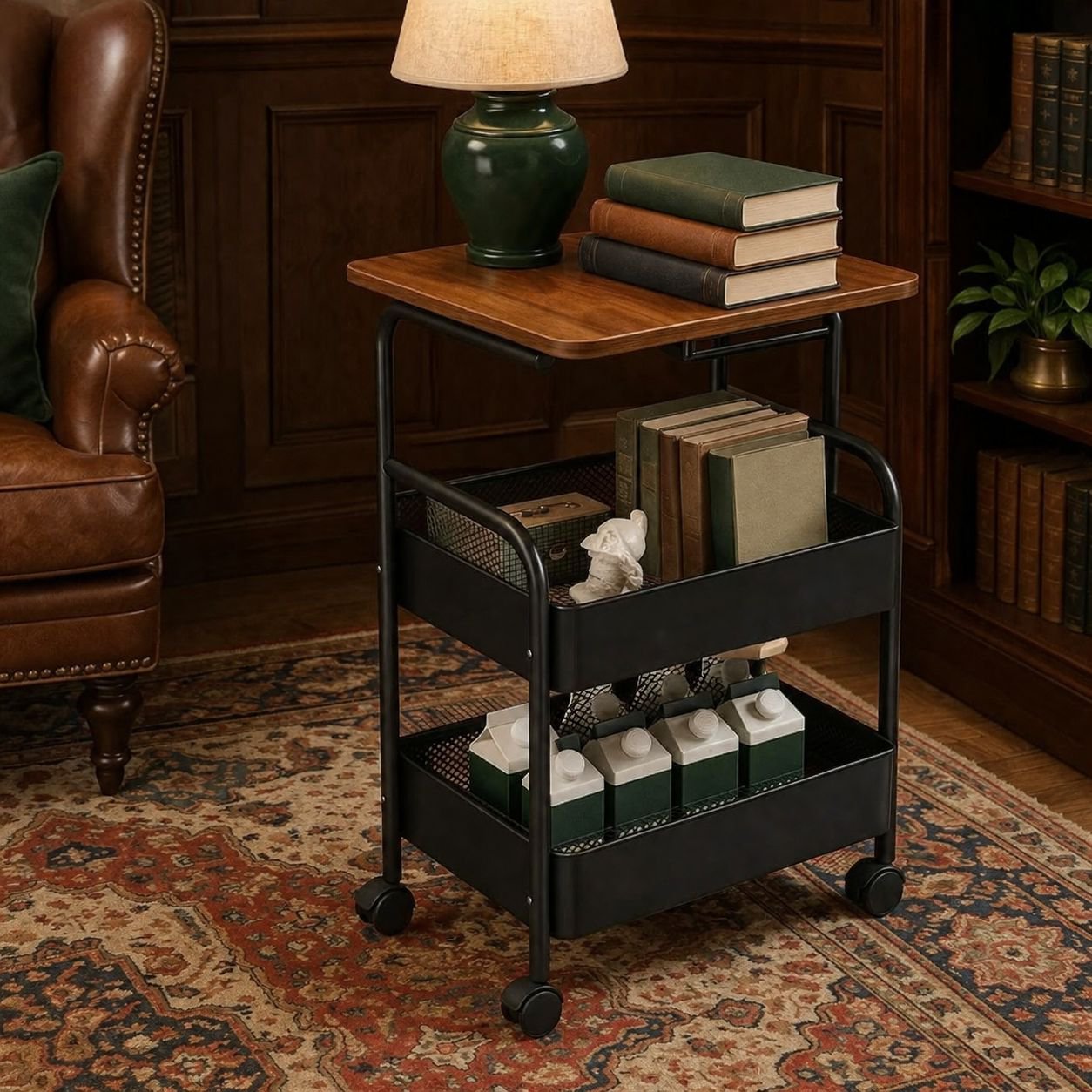 Versatile cart used as kitchen organizer