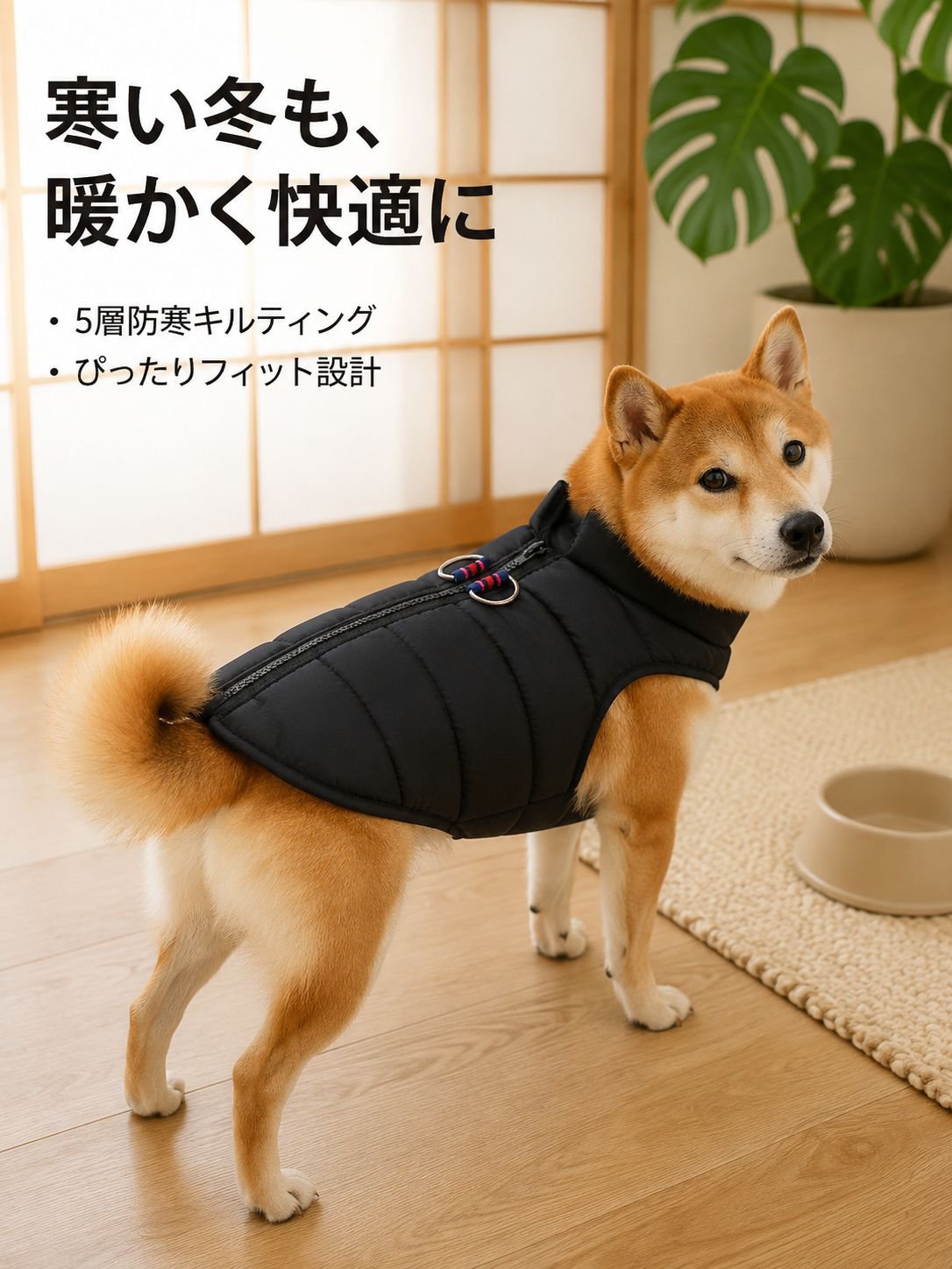 犬用あったかジップアップベスト
