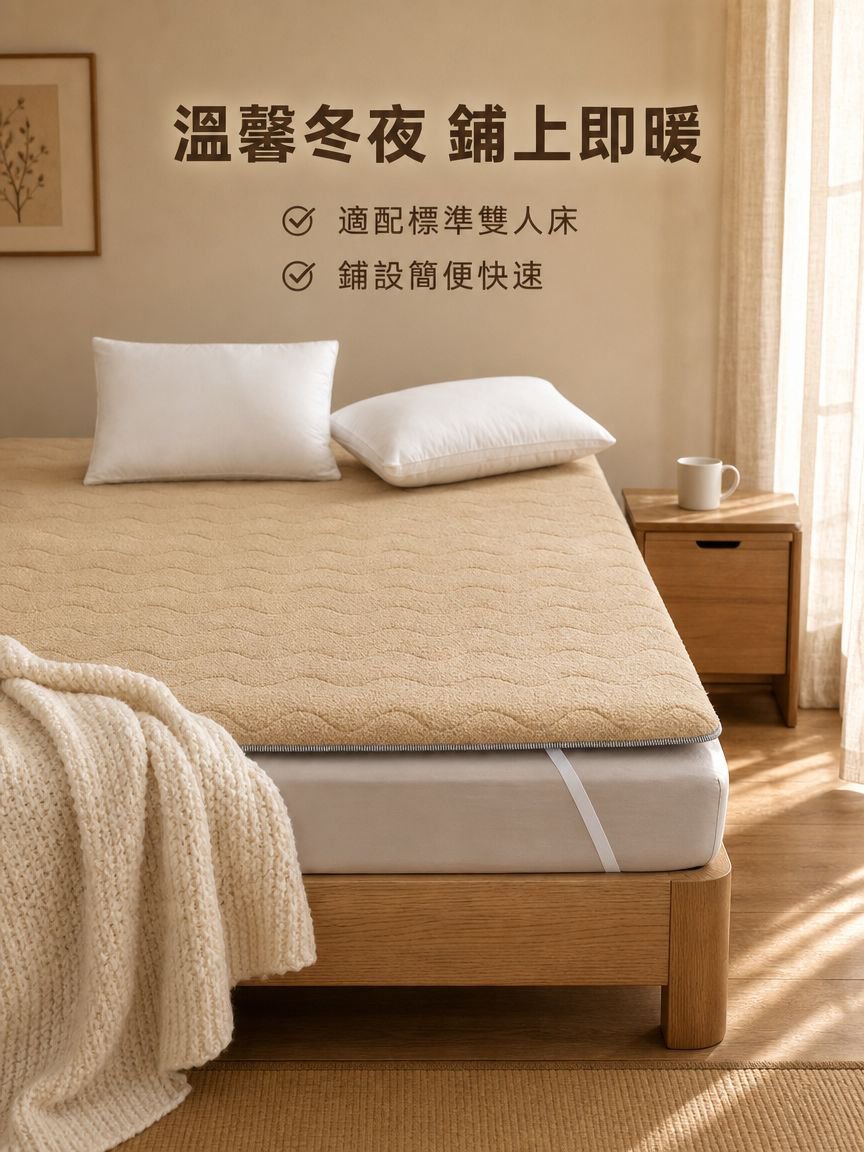 加厚保暖羊羔絨床墊