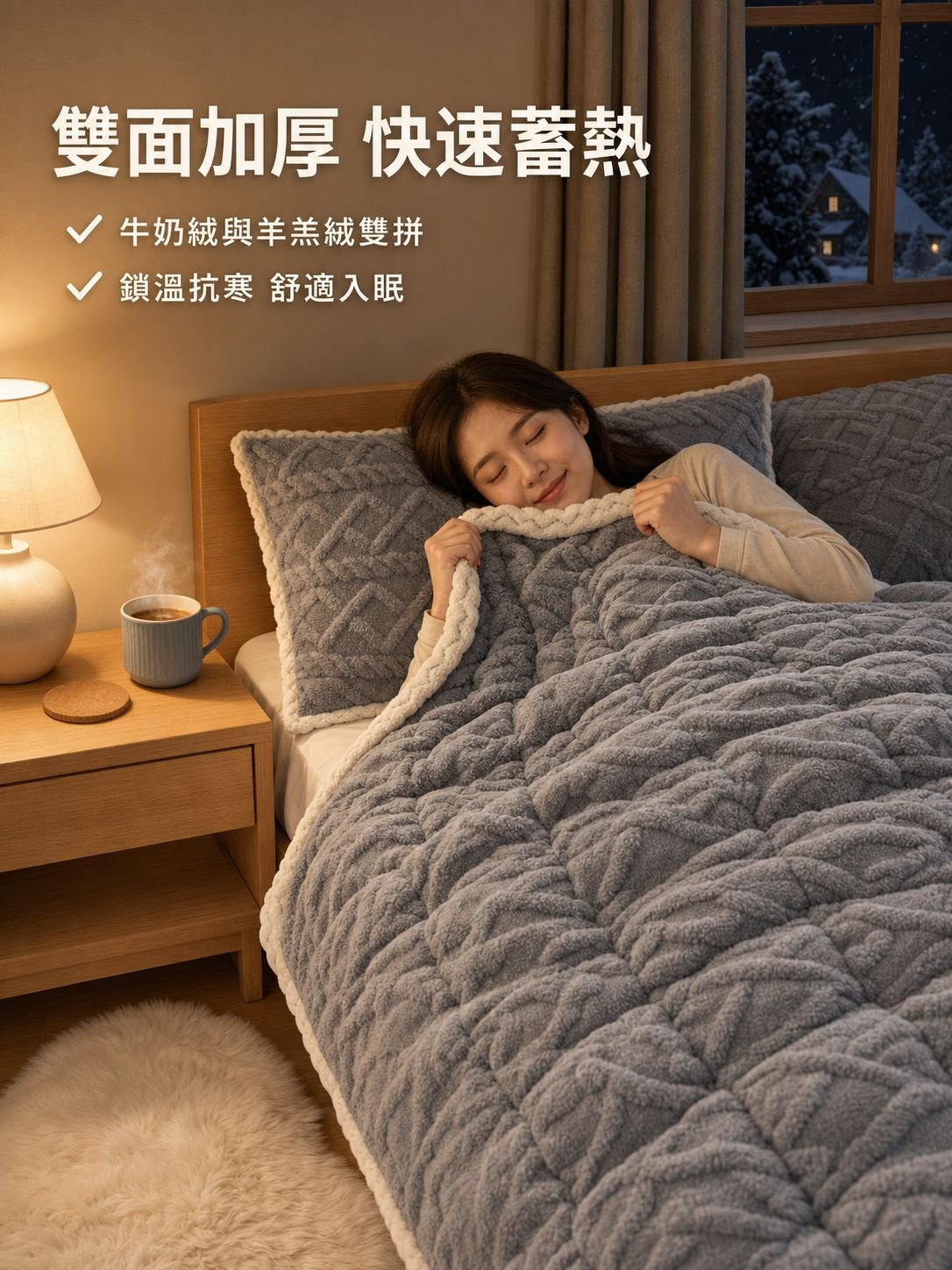 加厚保暖牛奶絨床蓋
