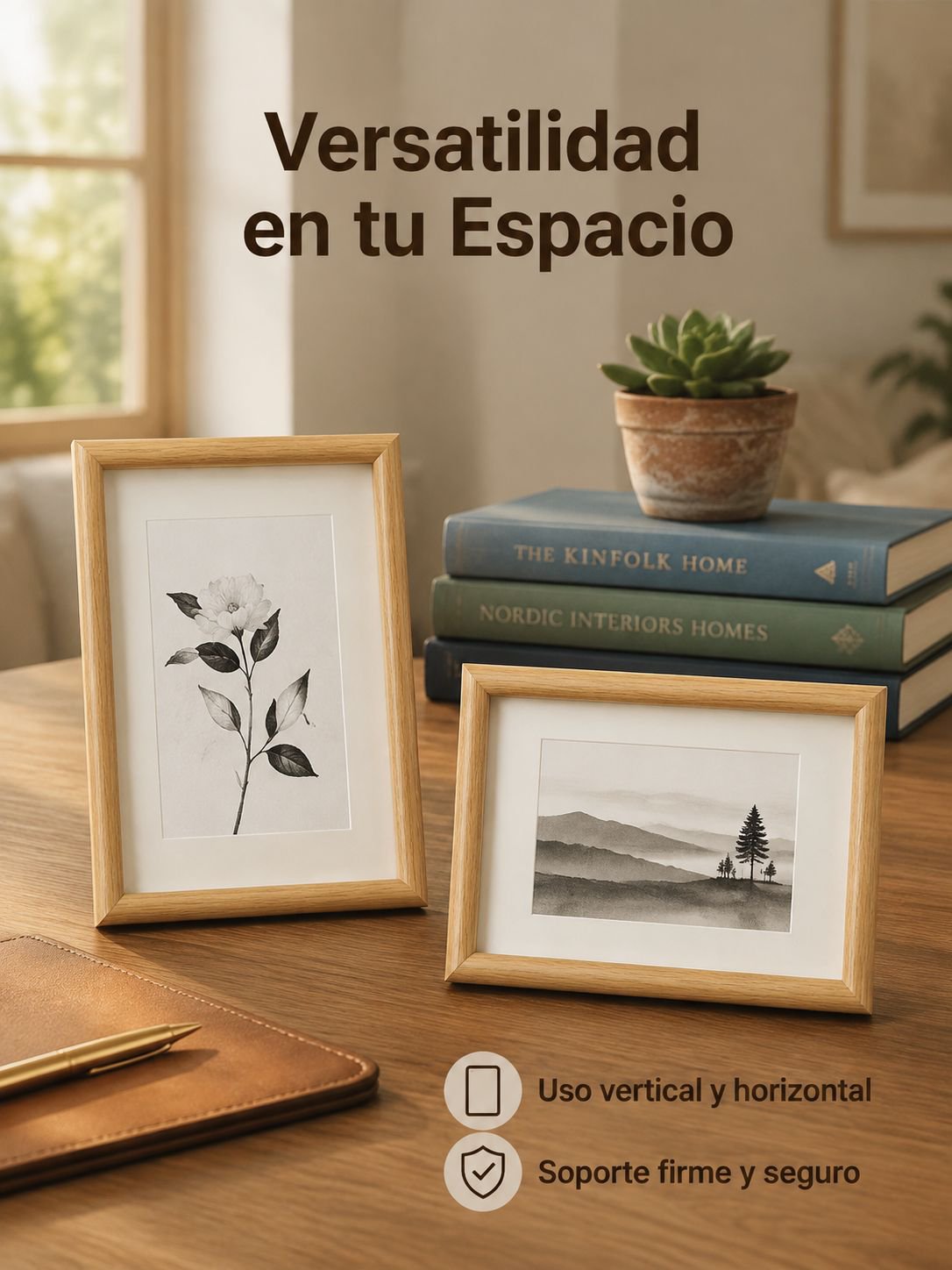 Marco de madera hueco tridimensional minimalista