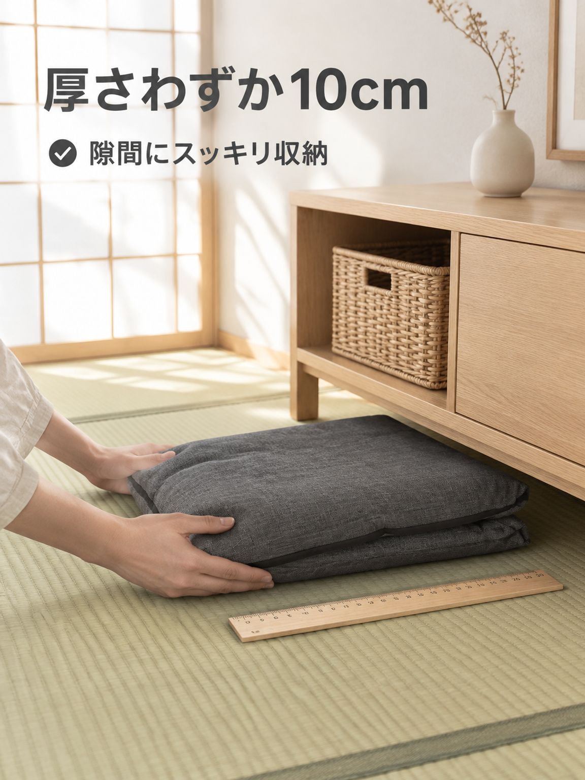 折りたたみ式ビーズクッション（タタミ対応）