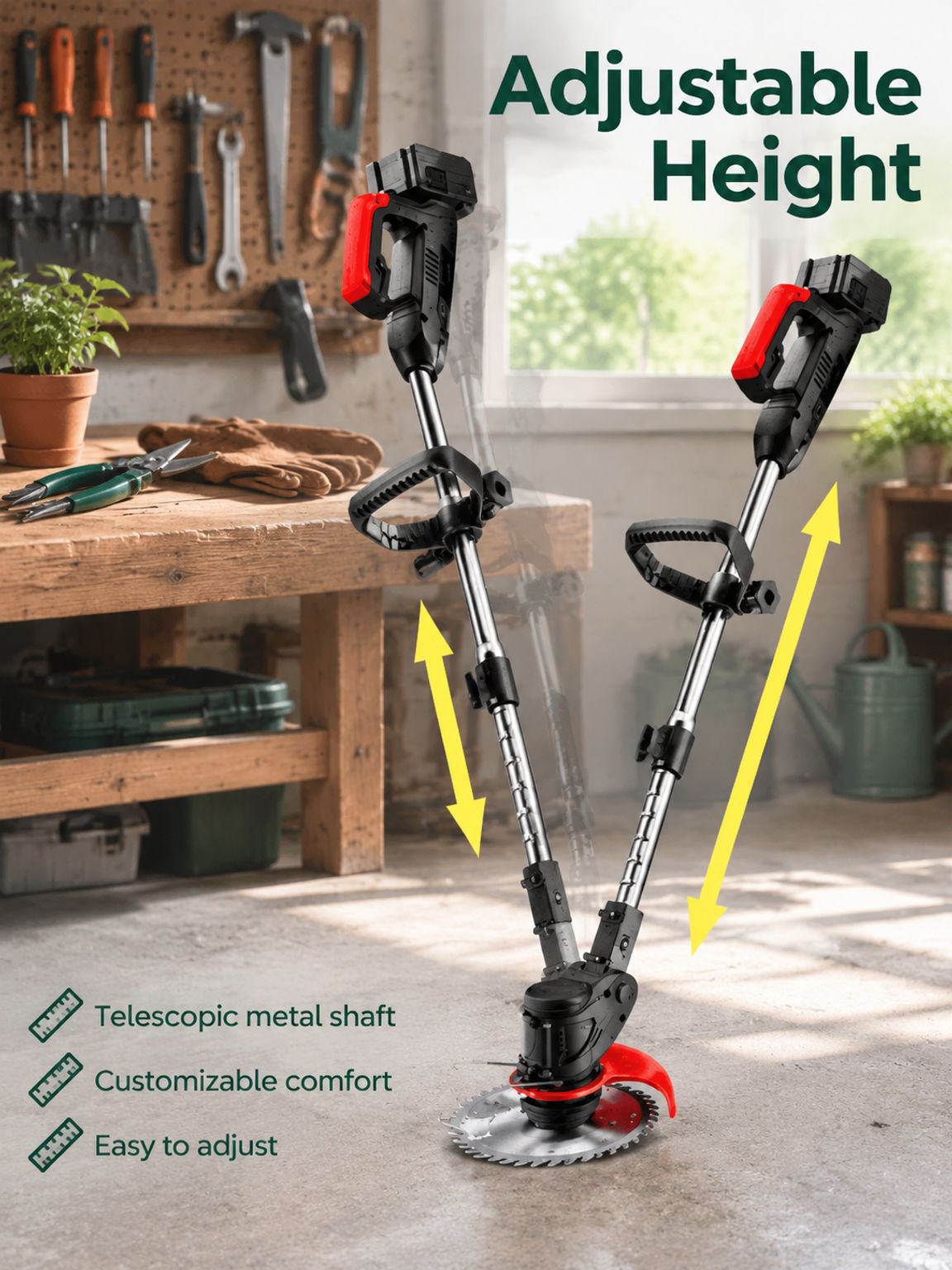Home Cordless Telescopic Lithium Battery Grass Cutter Small Handheld Lawn Trimmer
