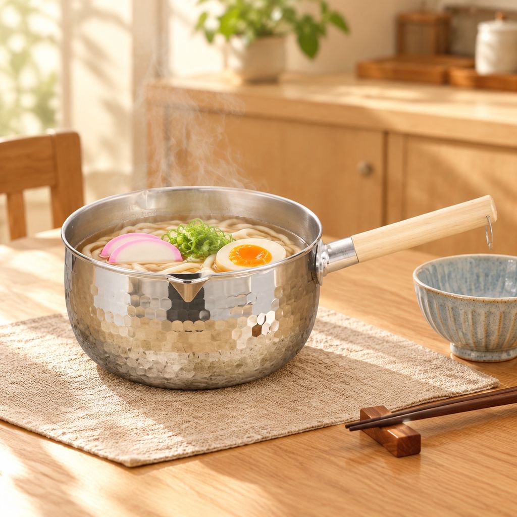 雪平製ステンレス鍋、極厚タイプ。スープ、牛乳、離乳食、インスタントラーメンなどに最適です。