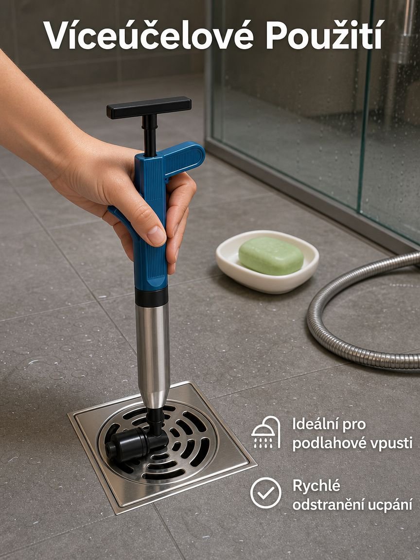 Zázračný čistič a odblokovač toalety a podlahové toalety