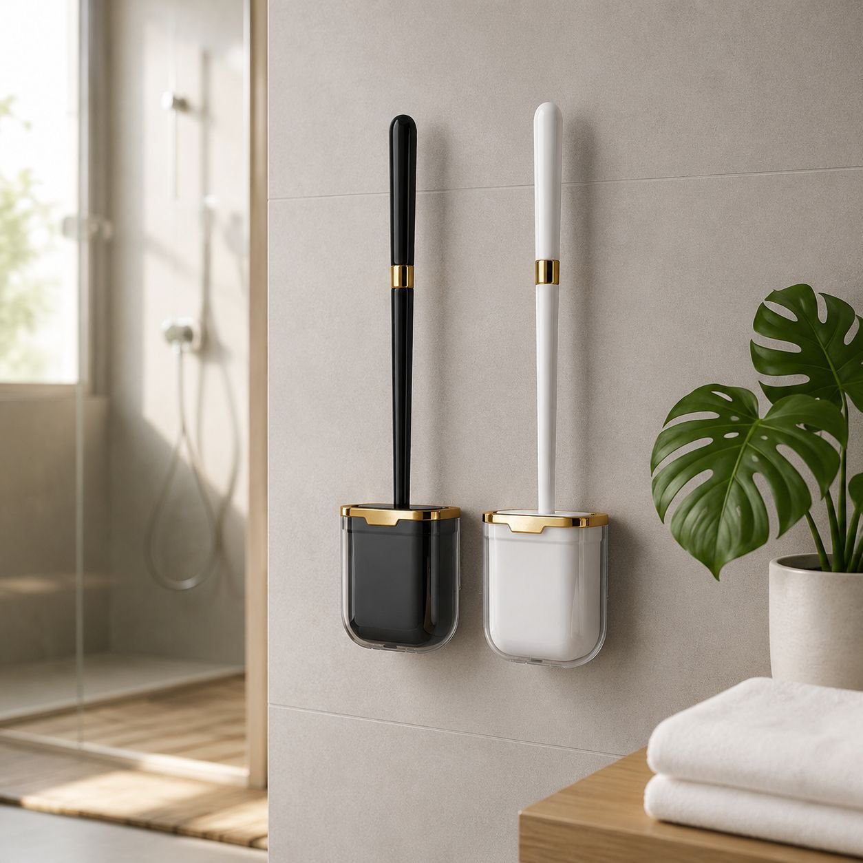 Neue Toilettenbürste fürs Badezimmer, kein toter Winkel, wandmontierte Toilettenbürste aus Silikon f