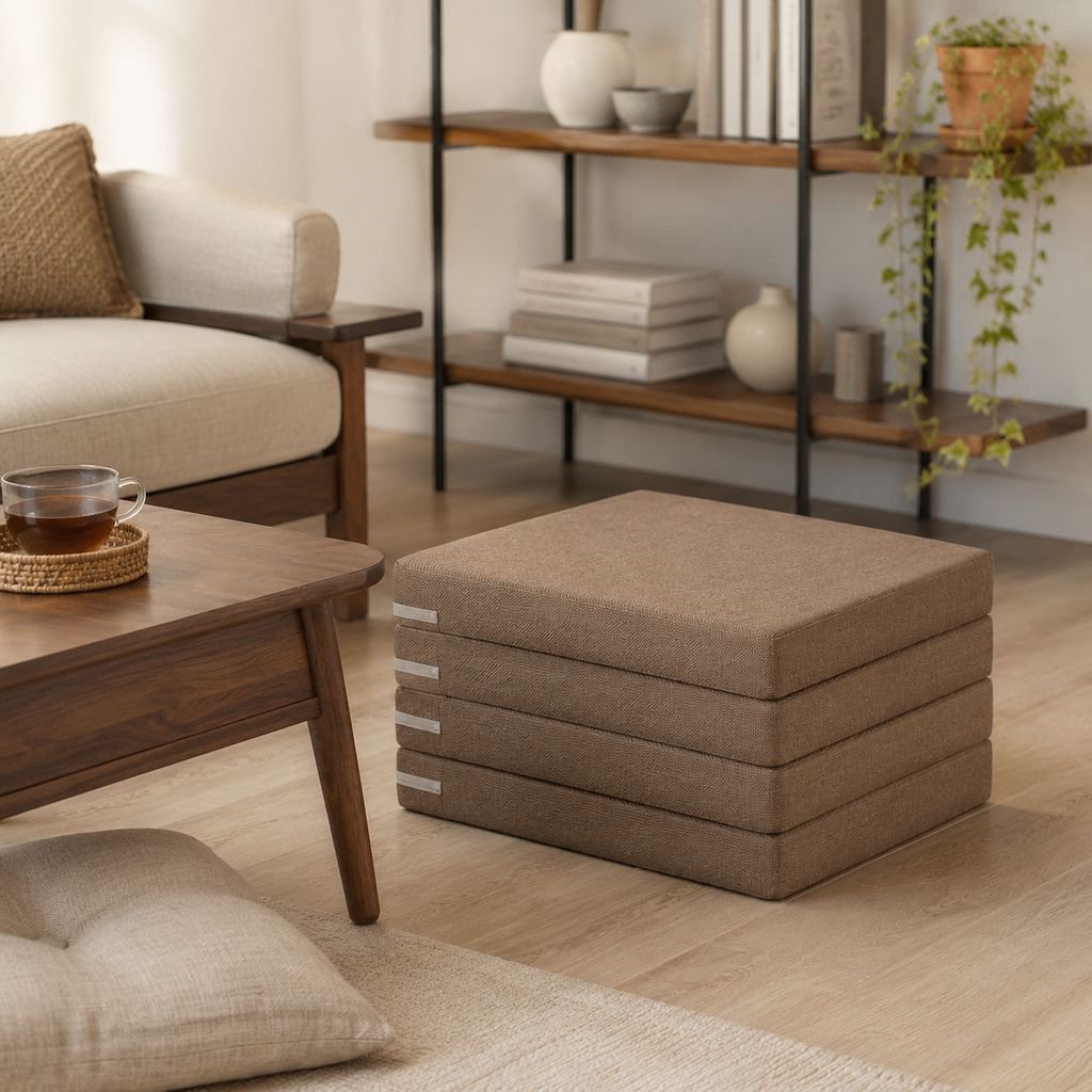 Thickened sponge mat floor four folding lunch break nap mattress lazy office tatami sleeping mat flo
