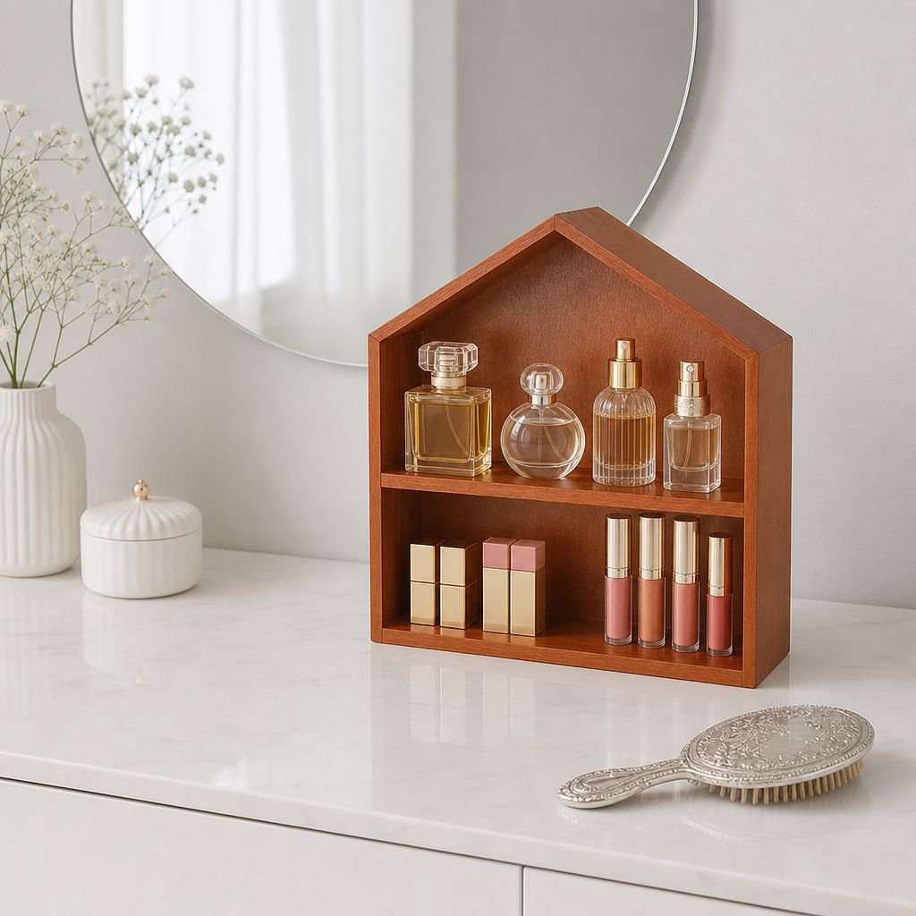 Multipurpose display shelf for makeup and accessories