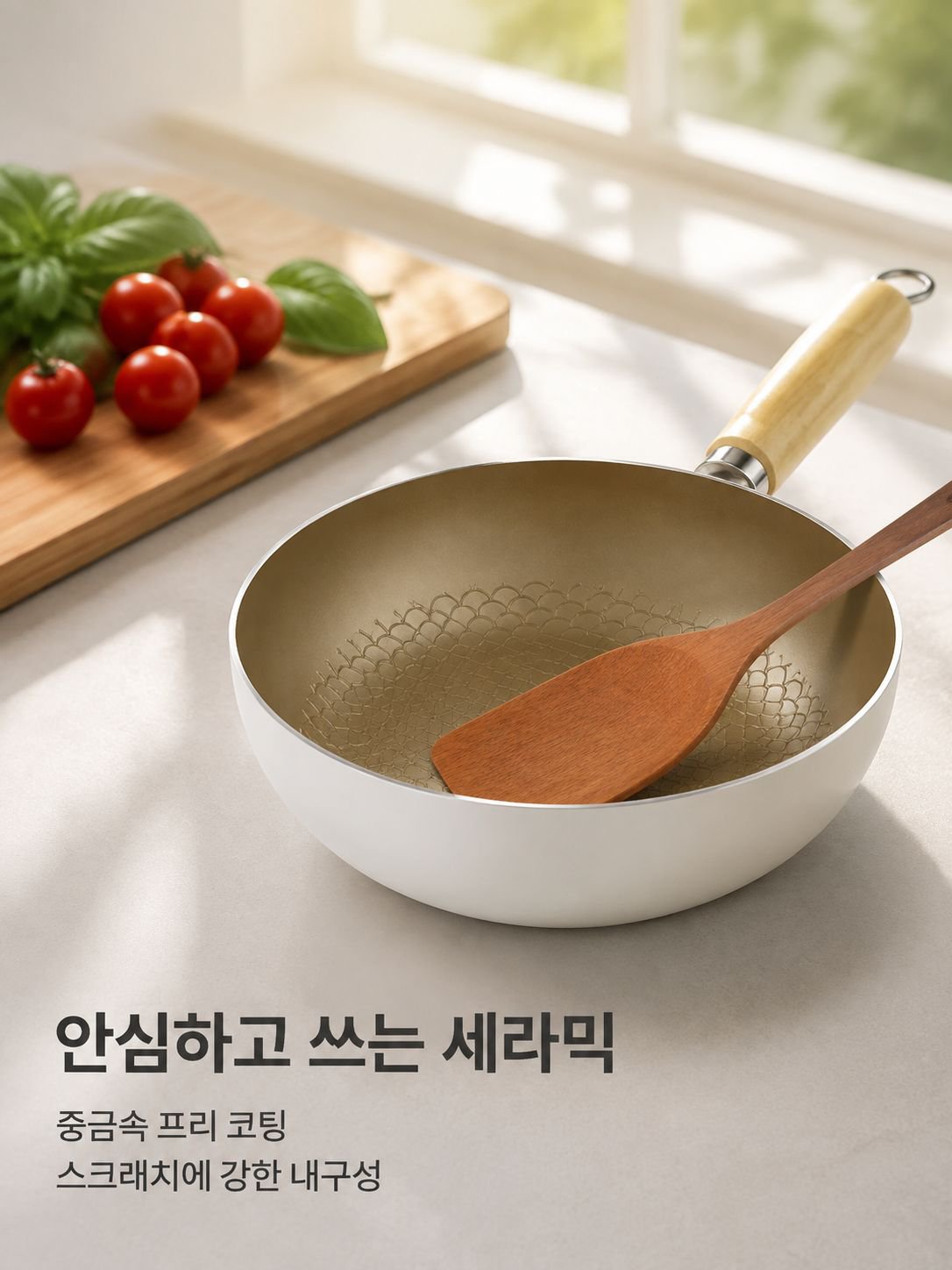 화이트 세라믹 노스틱 프라이팬