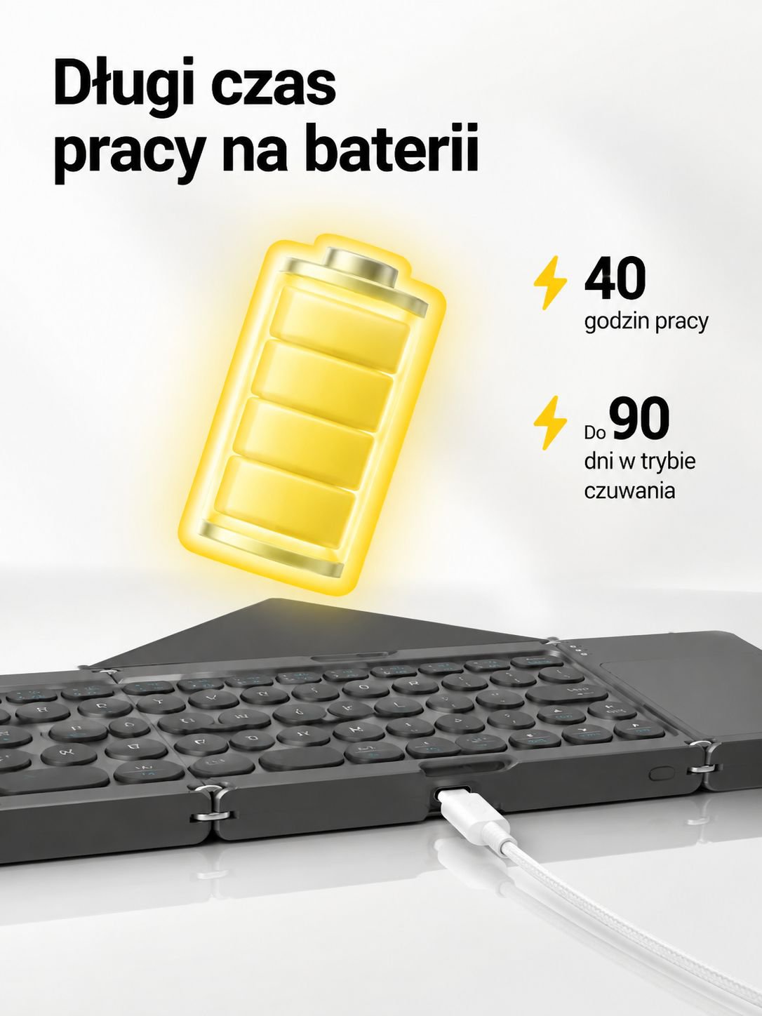 Nowoczesna klawiatura Bluetooth z funkcją touchpada