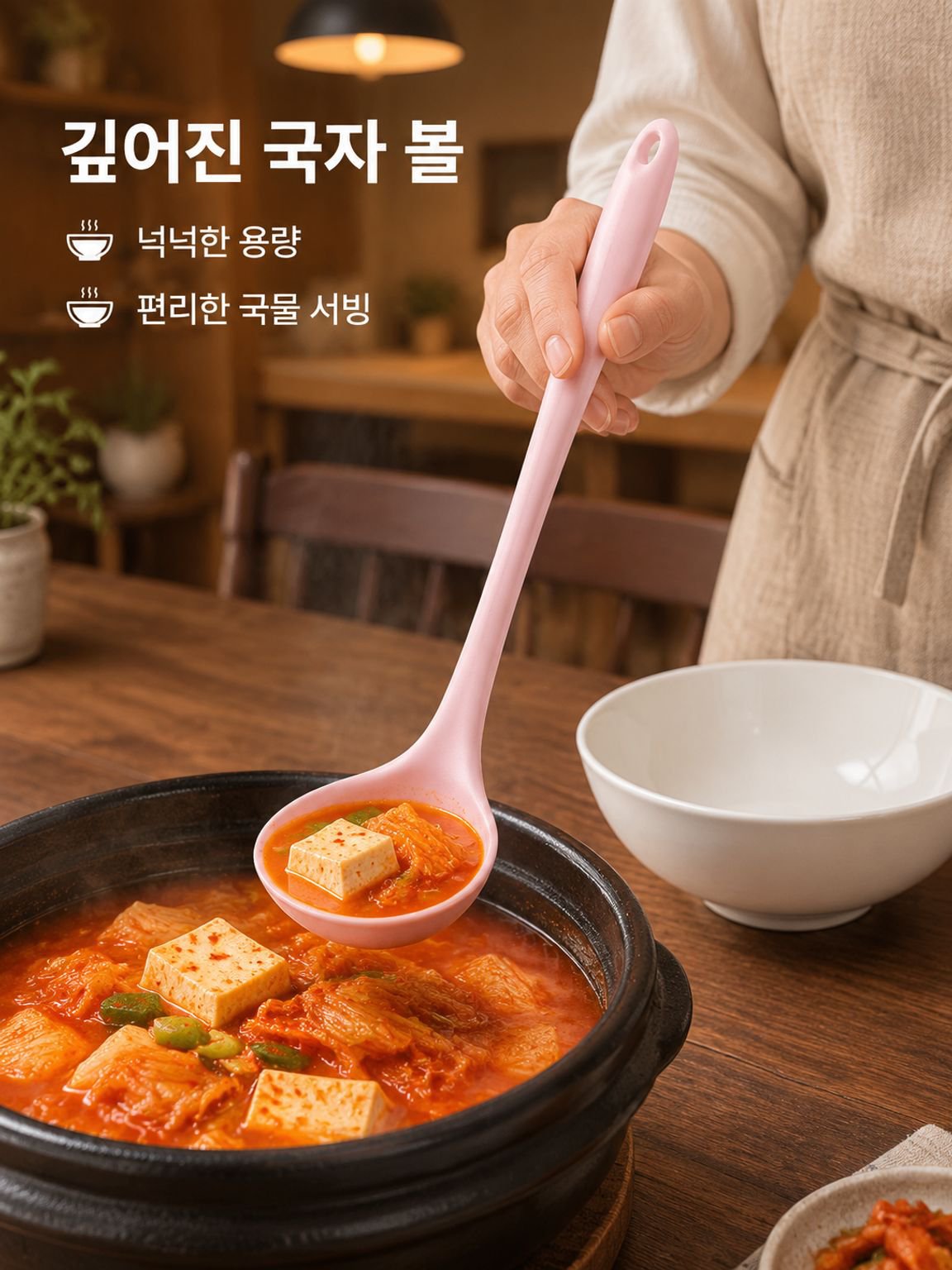 주방용 내열 실리콘 수프 스푼