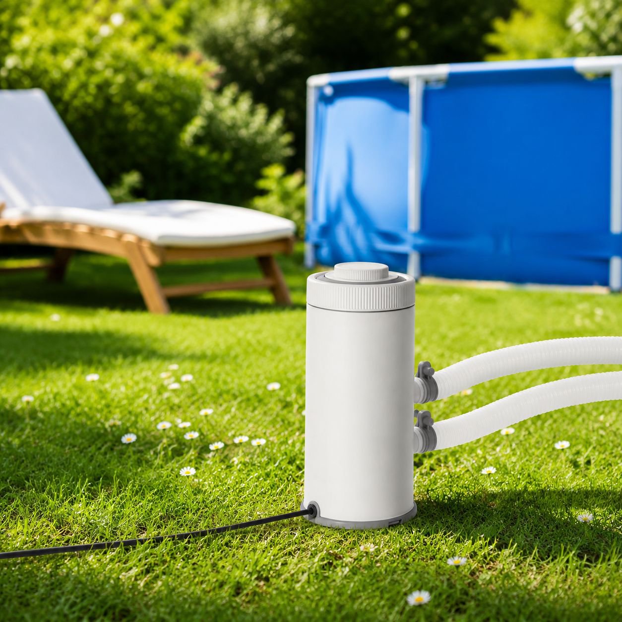 INTEX Original Umwälz-Filterpumpe für große Familienpools mit Rahmen