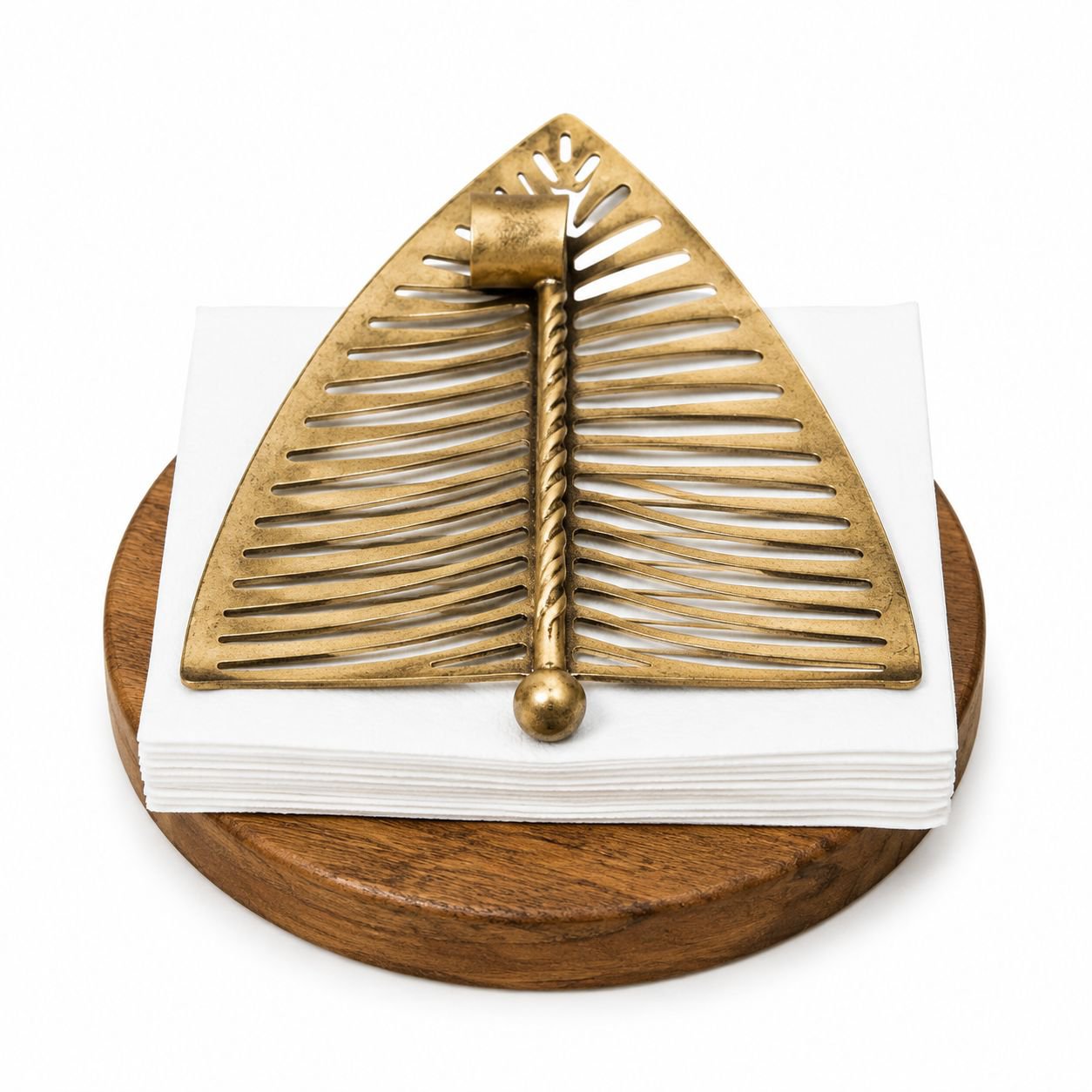Light luxury metal paper towel holder seat household leaf shape paper towel holder hotel bed and bre