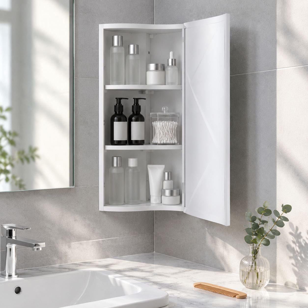 Praktisches Badezimmerregal zur Wandmontage