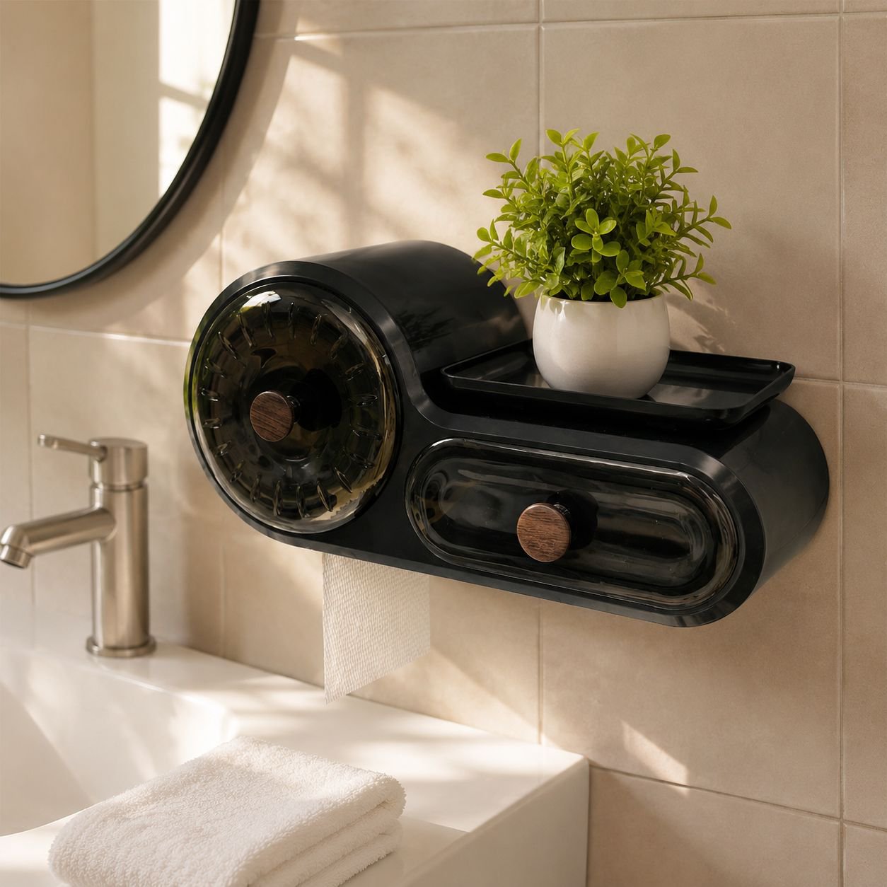 No-Drill Wall Shelf Multi-Use Waterproof Washstand Organizer