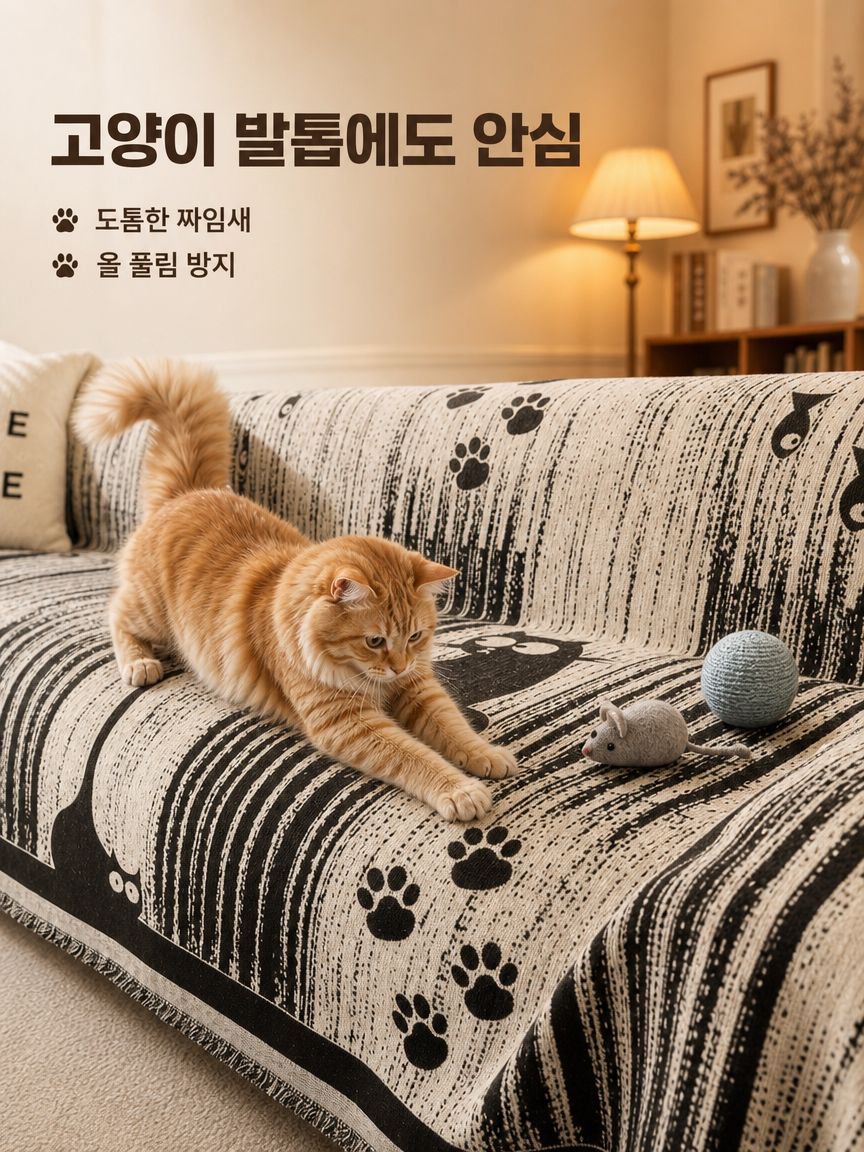 고양이 발톱 자국 방지용 두꺼운 소파 커버