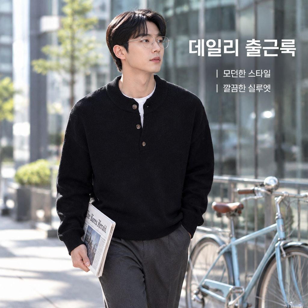 남성용 루즈핏 니트 스웨터