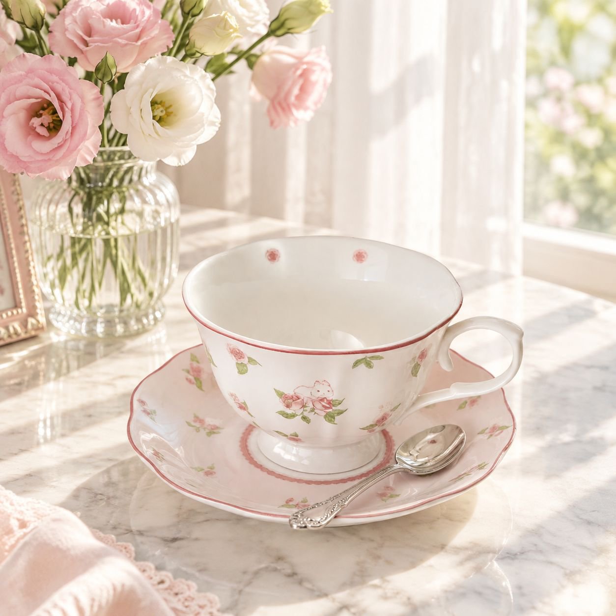 Ins Retro French Ceramic Coffee Cup and Tea Dish Set
