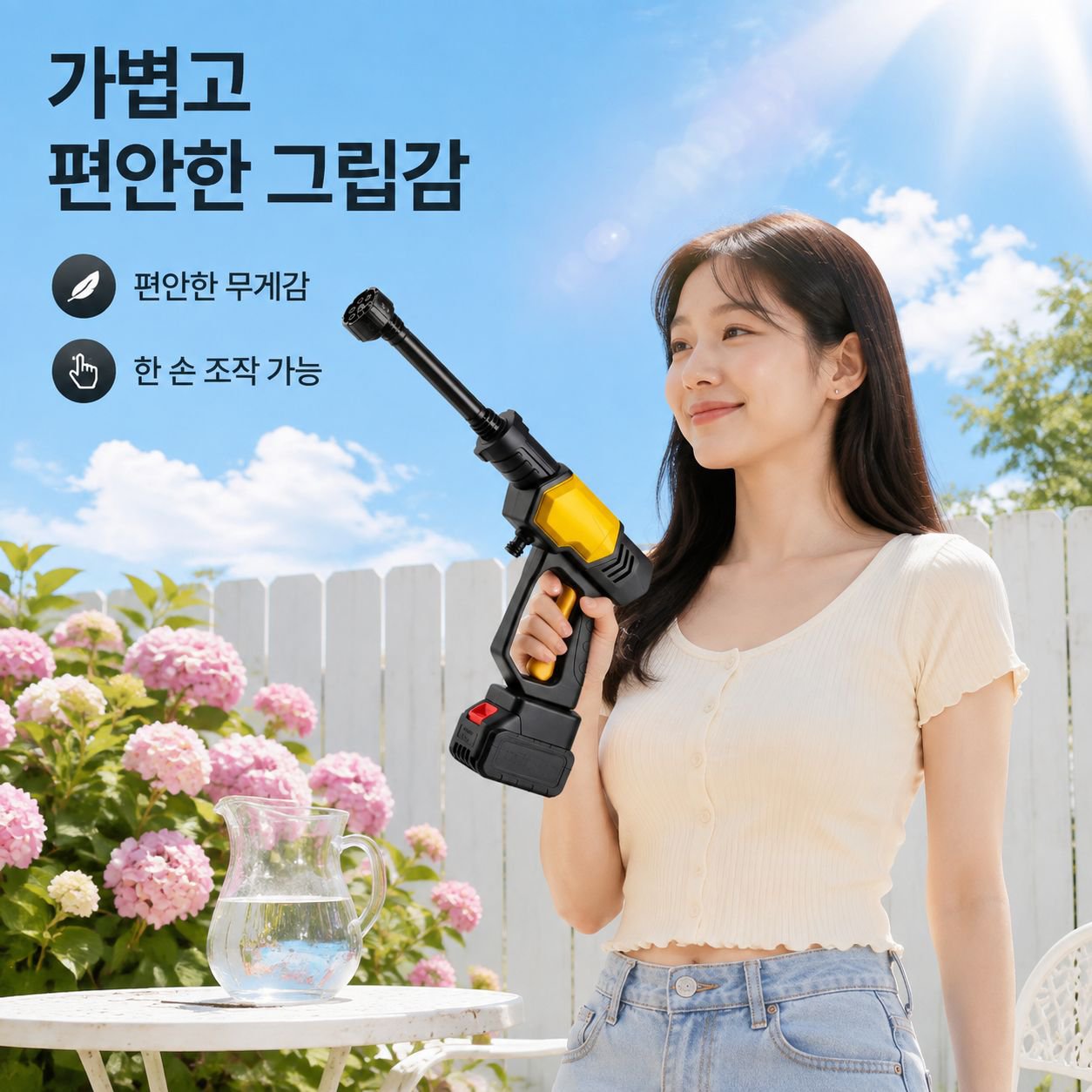고압 휴대용 무선 리튬 배터리 세차용 물총